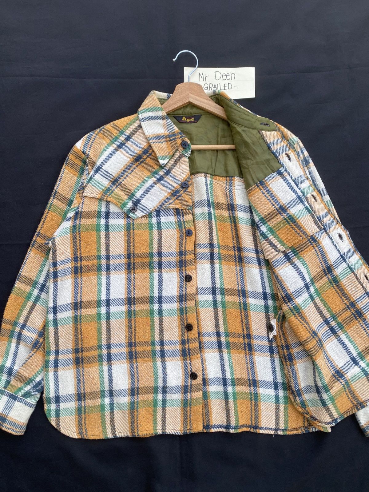 Bape × Vintage Rare Vintage BAPE Checkered Flannel Buttons Shirt Size US M / EU 48-50 / 2 - 11 Thumbnail