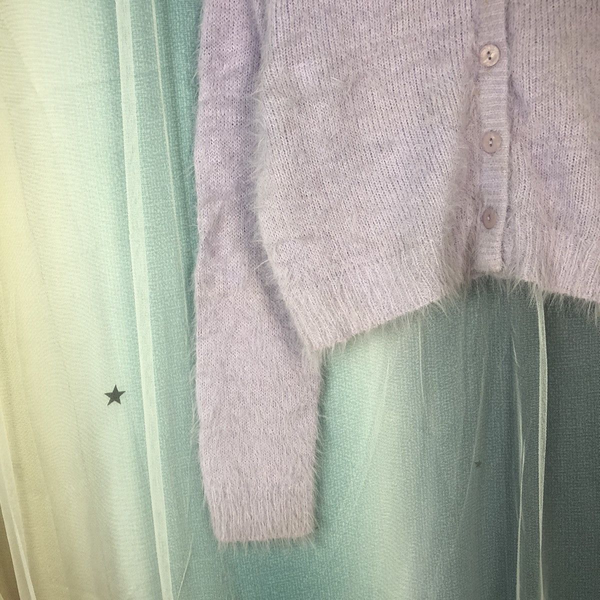 Aran Isles Knitwear × Homespun Knitwear × Japanese Brand Zootie Des Sucettes Purple Mohair Cardigan #908 Size M / US 6-8 / IT 42-44 - 4 Thumbnail
