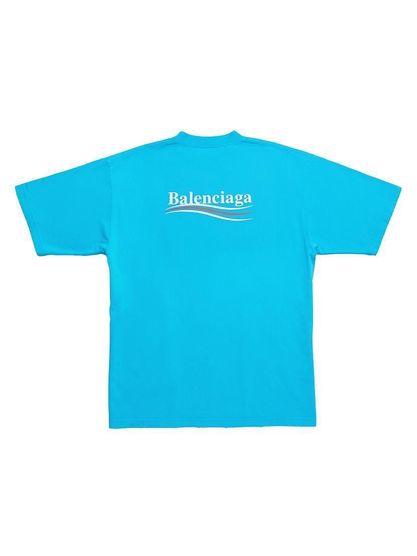 Balenciaga Large Fit T Shirt in Blue