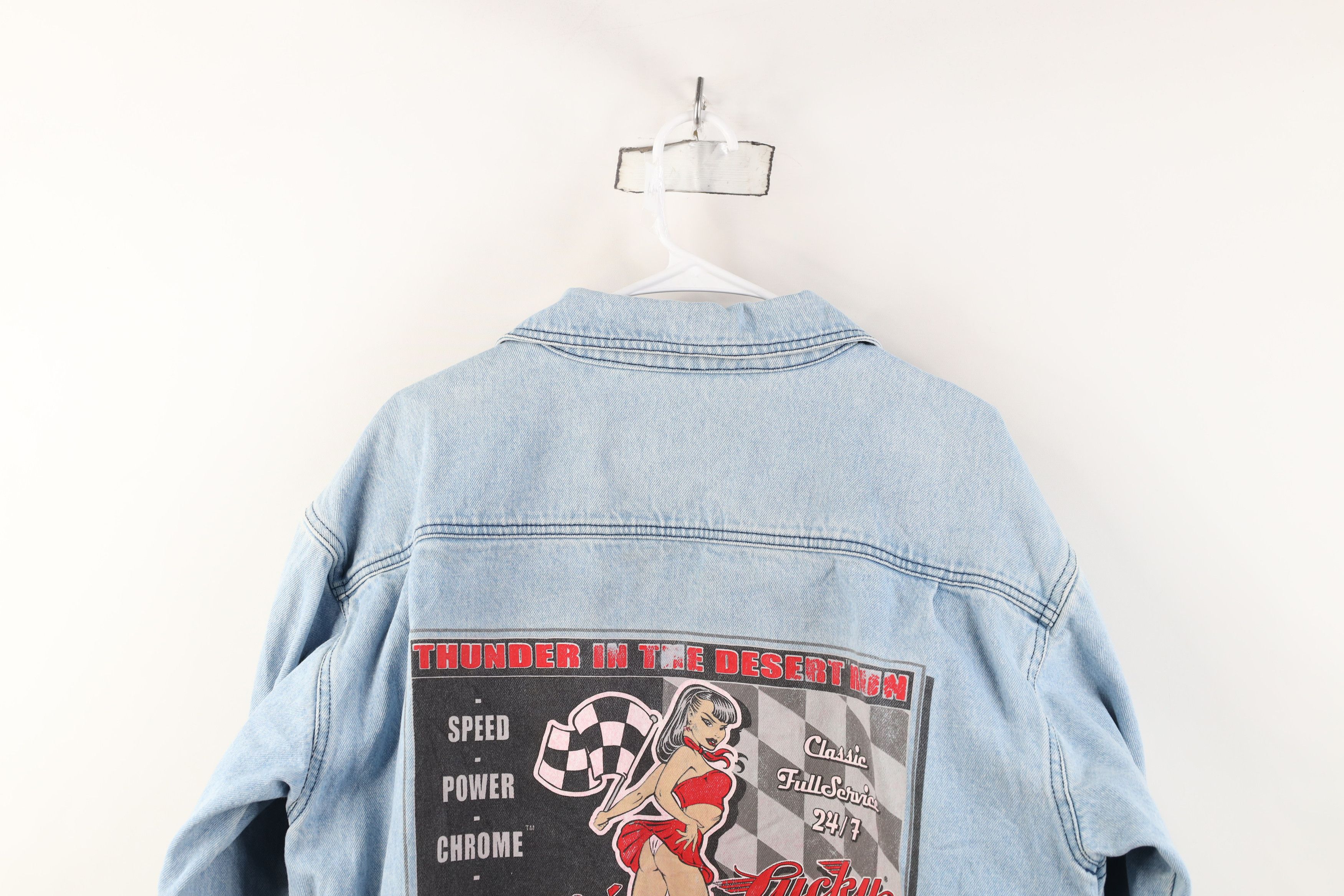 Vintage Vintage 2000 Desert Run Laughlin Pinup Girl Trucker Jacket Size US XL / EU 56 / 4 - 15 Thumbnail