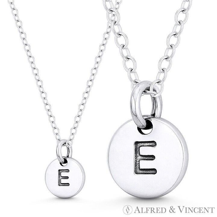 Other Initial Letter "E" Engraved Tiny Circle Pendant Size ONE SIZE - 1 Preview