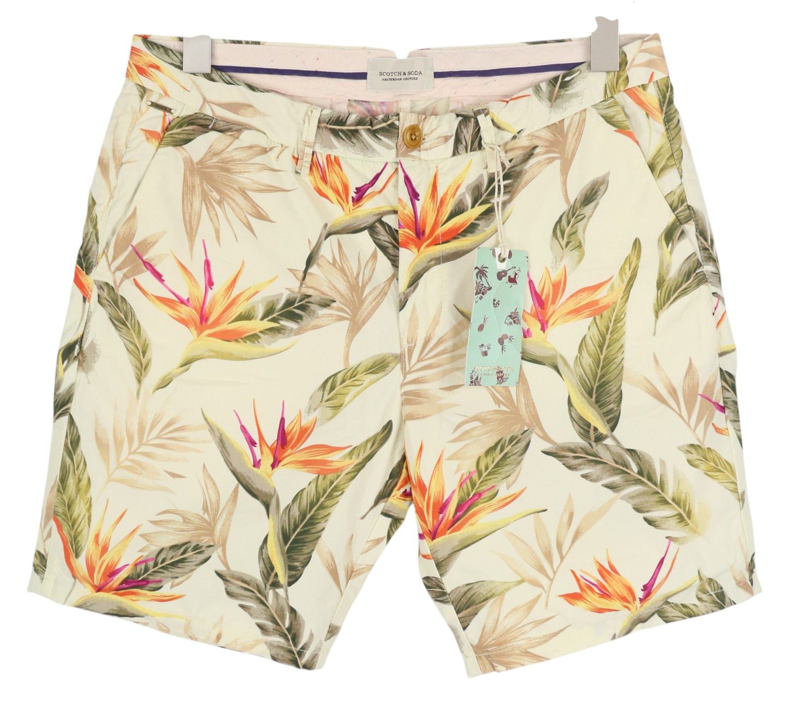 Scotch & Soda W32 Chino Colourful Leaf Pattern Pockets Zip 84176 Size US 32 / EU 48 - 1 Thumbnail