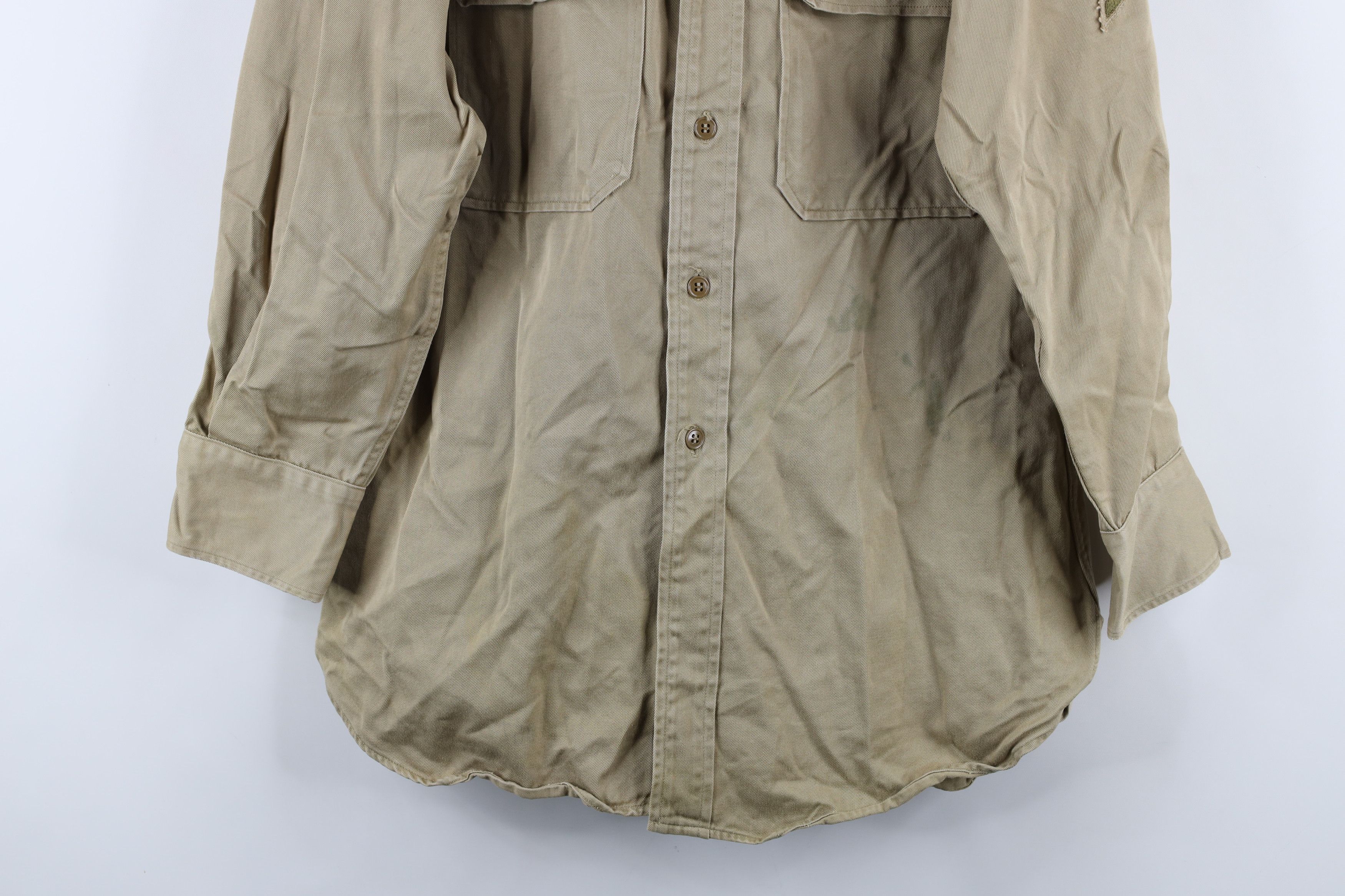Vintage Vintage 40s World War II Army Patch Field Shirt Beige USA Size US M / EU 48-50 / 2 - 3 Thumbnail