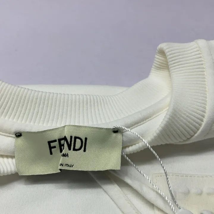 Fendi Fendi White Long Sleeve Knit Sweatshirt -2507 Size S / US 4 / IT 40 - 2 Thumbnail