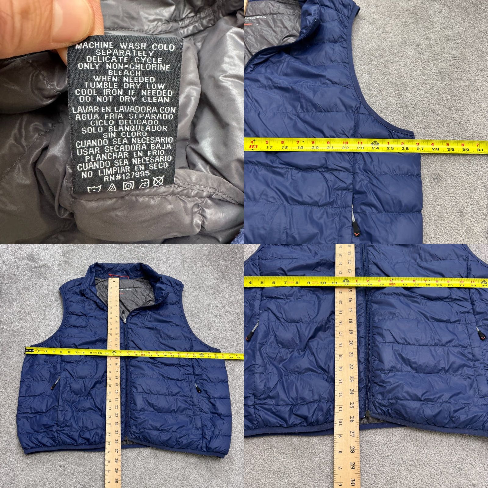 Vintage Hawke & Co Vest Puffer Jacket Mens 2XL Navy Blue Full Zip Outdoor Quilted Bodywarmer Down Insulation Regular fits Winter Fall Spring 54 in Chest Size US XXL / EU 58 / 5 - 9 Thumbnail