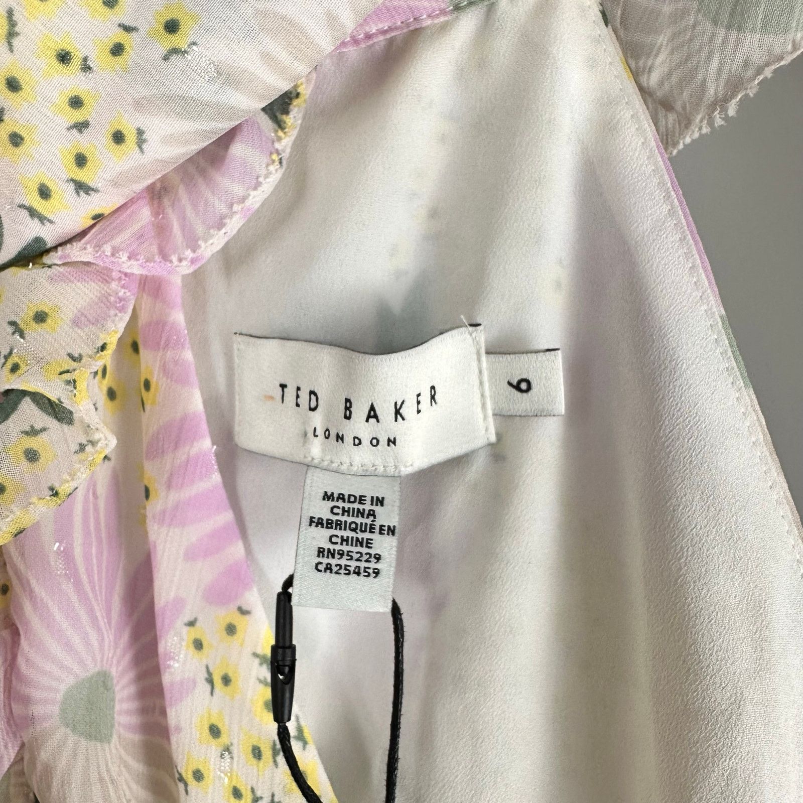 Ted Baker Ted Baker Twist Neck Mini A-line Floral Ruffle Dress Sz 16 Size XXL / US 16-18 / IT 52-54 - 7 Thumbnail