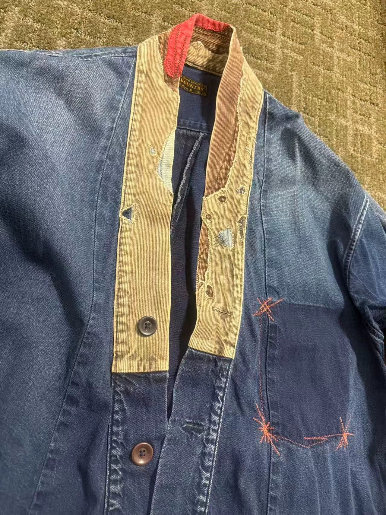 Kapital KAPITAL Indigo Denim Patchwork Distressed Dōgan Size 5 Size US XXL / EU 58 / 5 - 5 Thumbnail