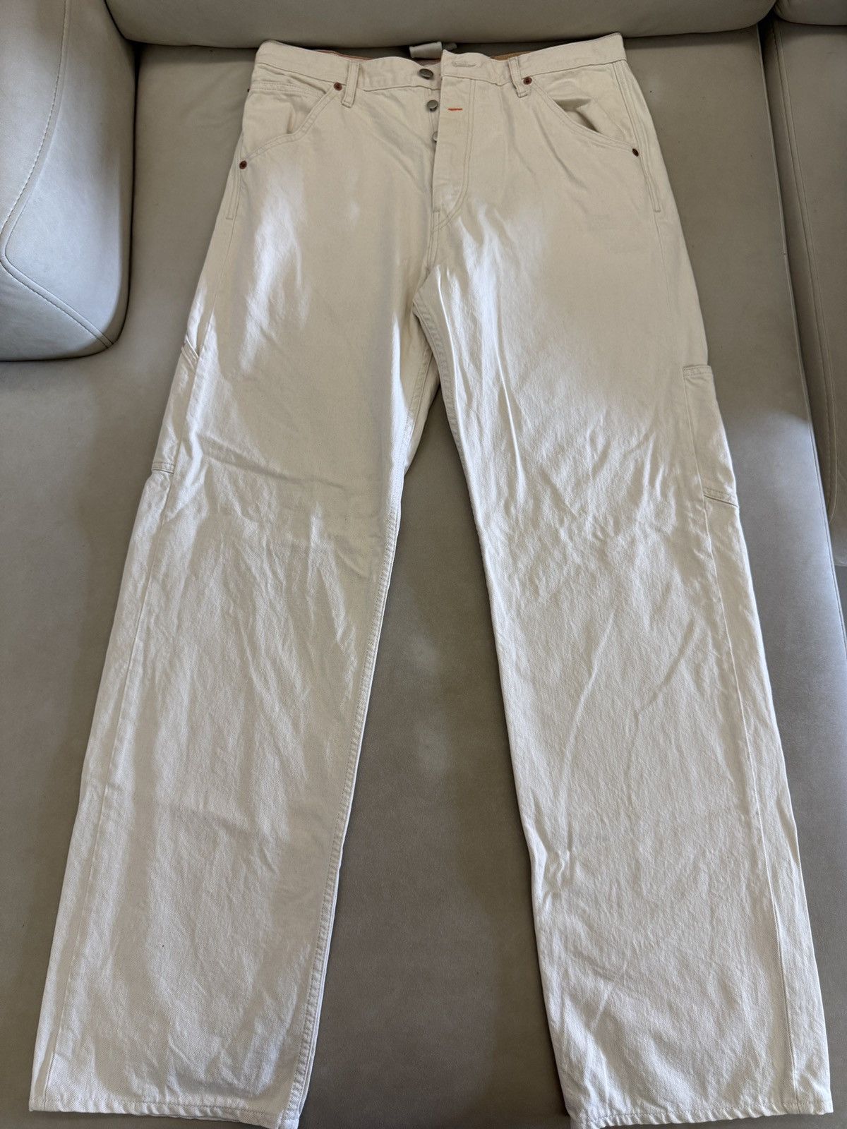 Calvin Klein × Heron Preston Calvin Klein x Heron Preston White Carpenter Pant Size US 32 / EU 48 - 1 Thumbnail