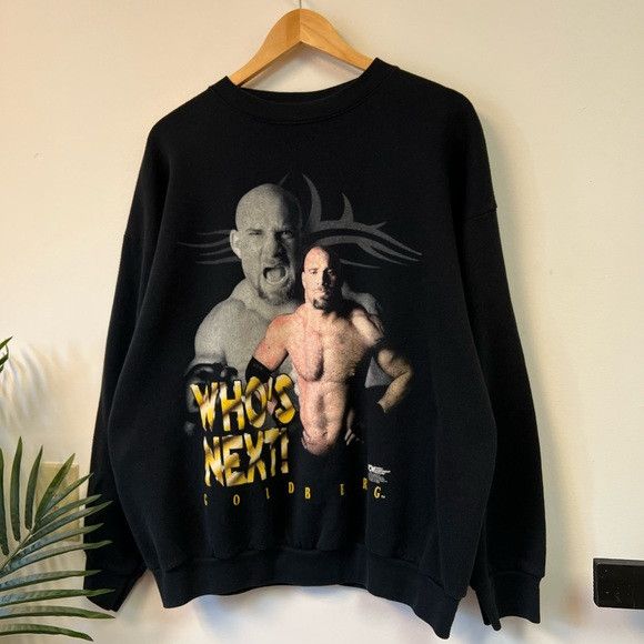 Image of Vintage x Wcwnwo 1998 Wcw Goldberg Crewneck in Black, Men's (Size XL)