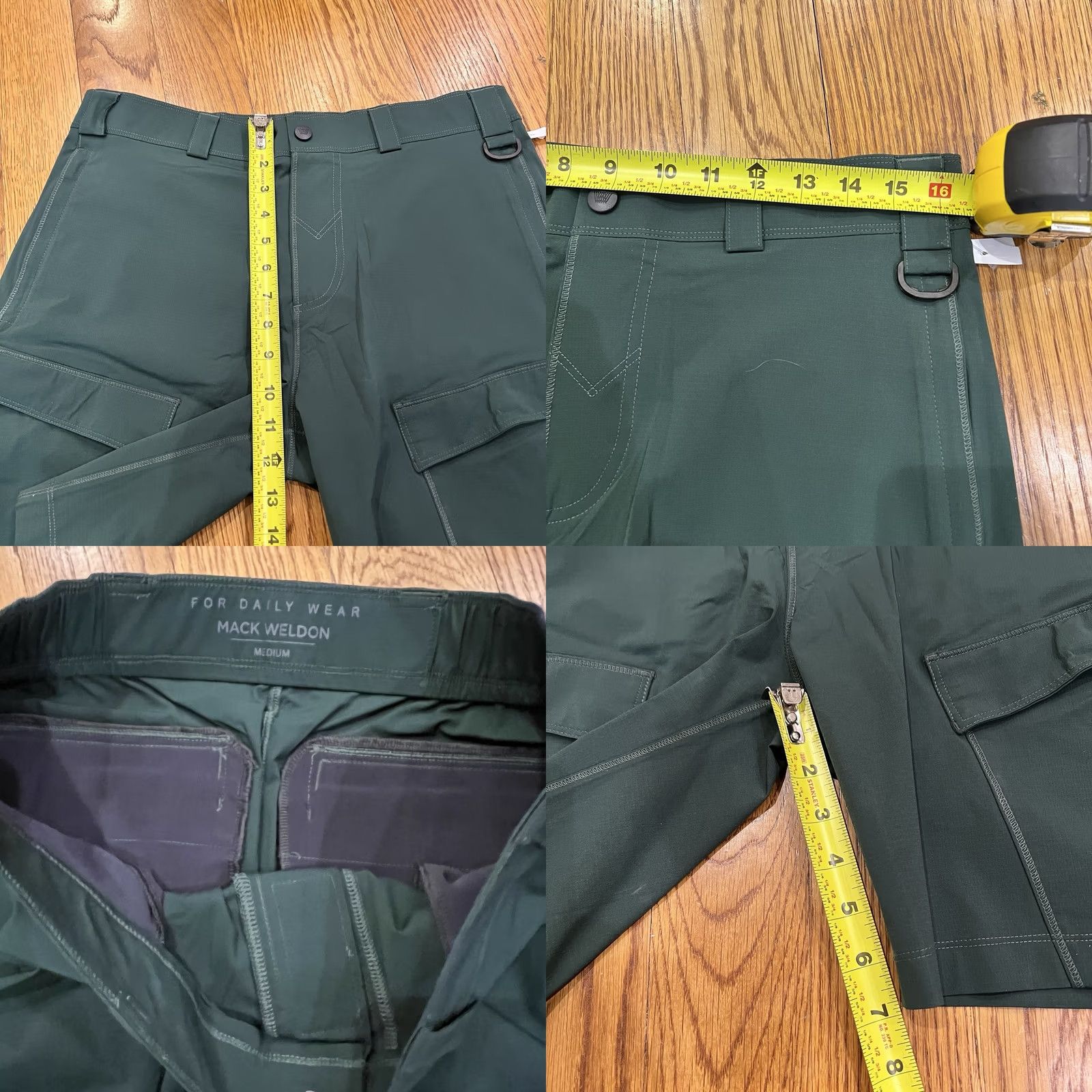 Vintage Mack Weldon Shorts Aqua Terra M Green Chino Athletic Pockets Quick Dry Water Resistant Regular Mens Size US 31 - 8 Thumbnail