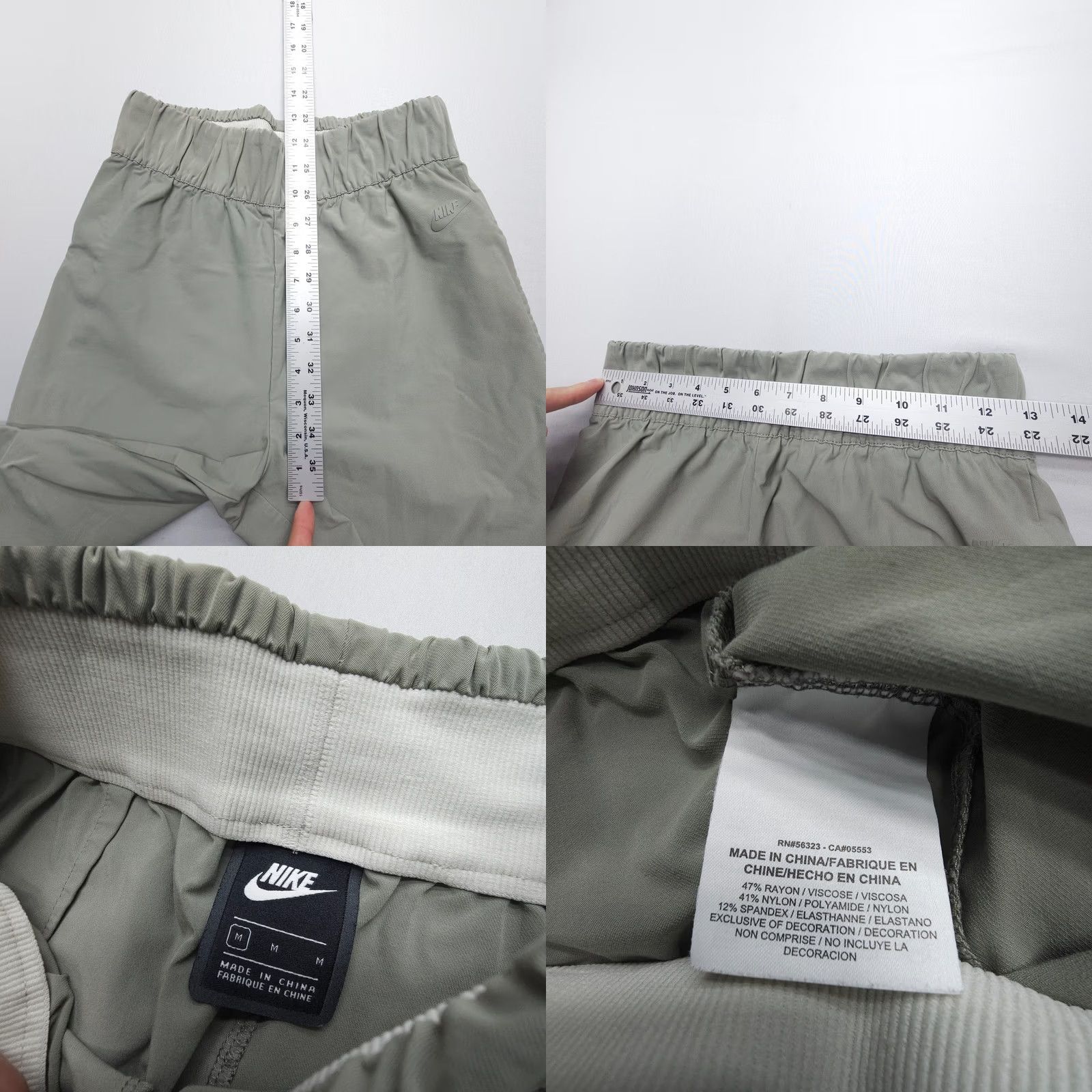 Nike Nike Womens Jogger Pants Vented Stirrup Medium Green 27in Inseam Tapered Regular Nylon Spandex Microfiber Athletic Outdoor Sports Size 32" / US 10 / IT 46 - 8 Thumbnail
