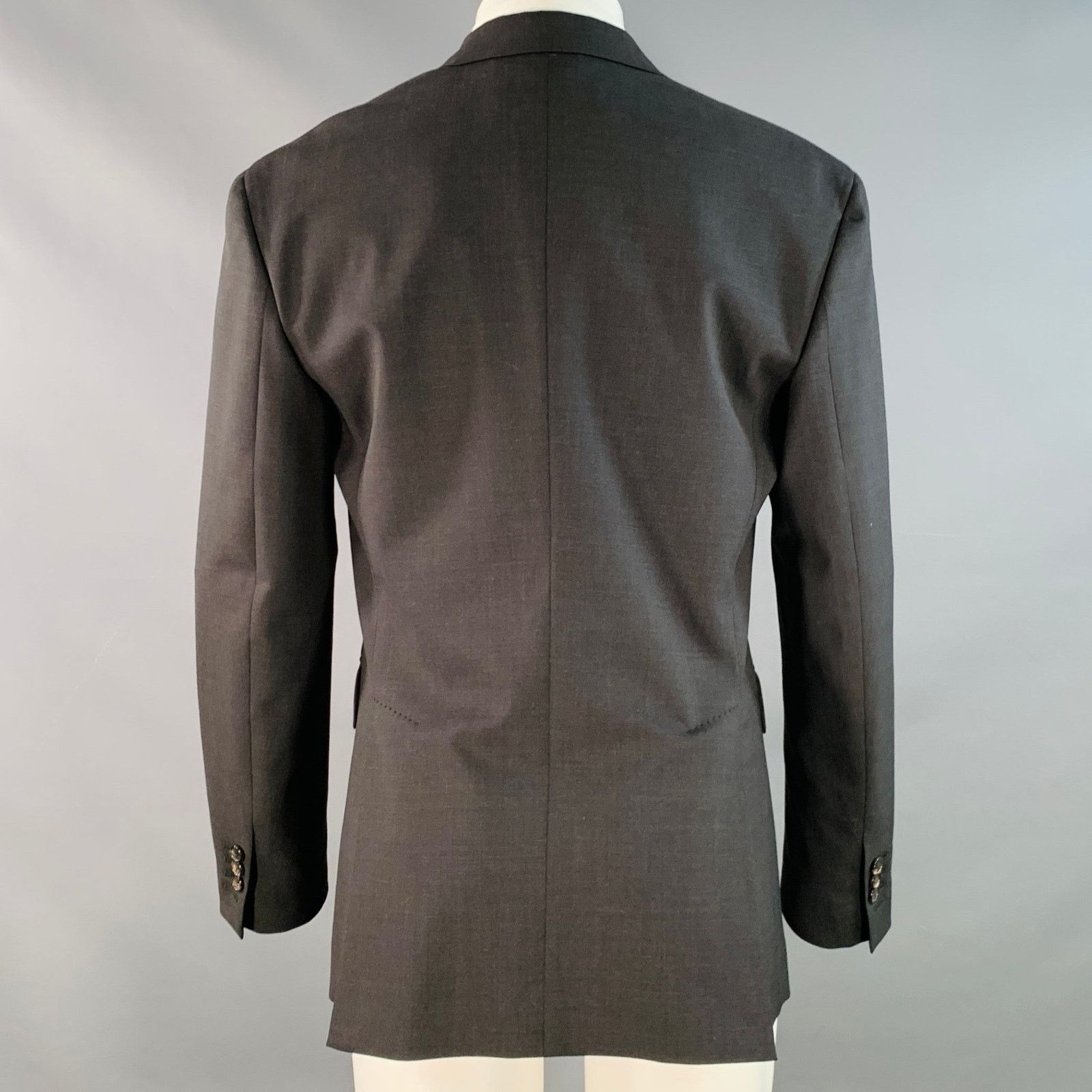 Dsquared2 DSQUARED2 Size 38 Charcoal Wool Blend Notch Lapel Sport Coat Size 38R - 3 Thumbnail