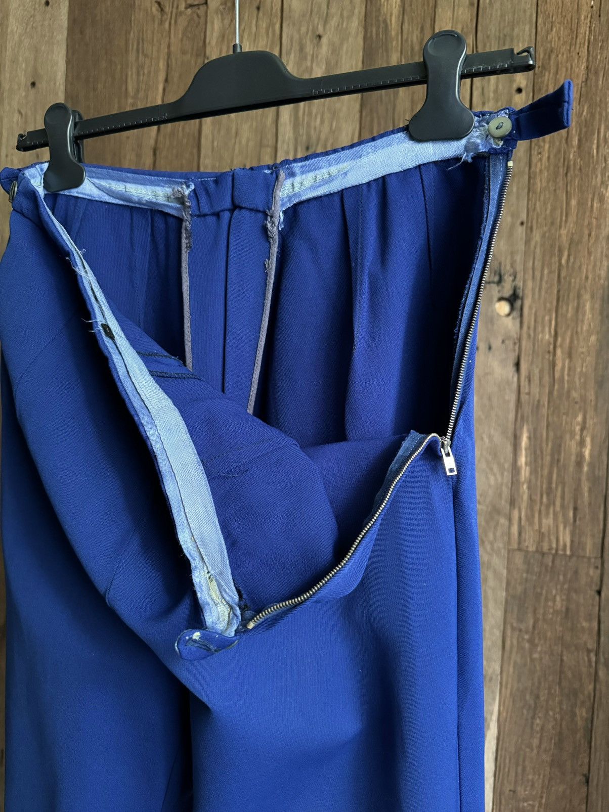 Vintage 1950s Vintage European Army Officer ‘Zipp’ Blue Pants Size US 30 / EU 46 - 4 Thumbnail