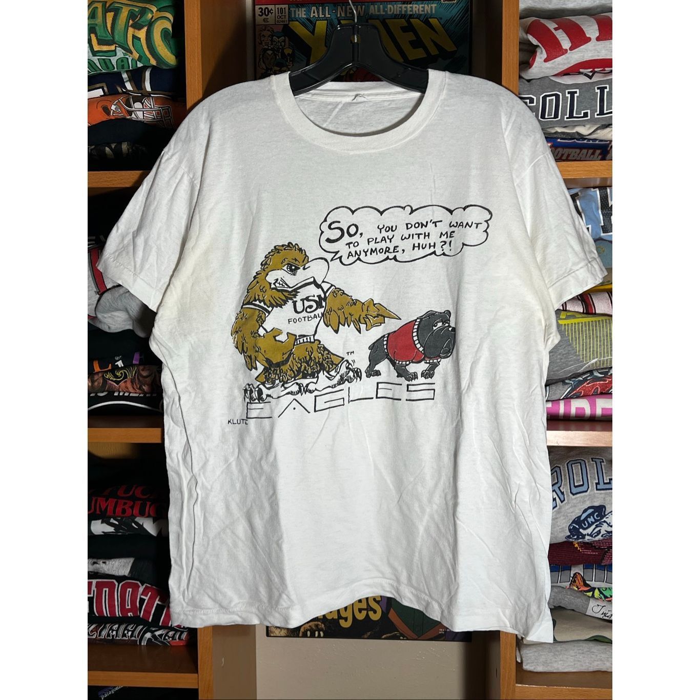 Fruit Of The Loom Vintage 80s USM Golden Eagles University Rivalry Tee Size US XL / EU 56 / 4 - 1 Thumbnail