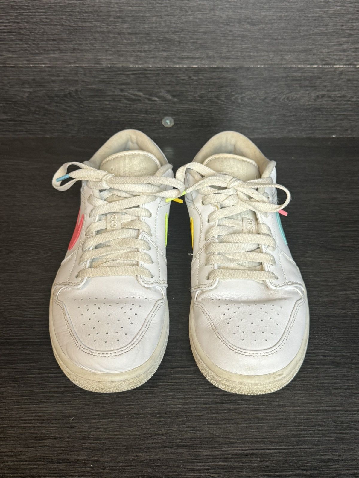 Jordan Brand Jordan 1 Low White Multi-Color Swoosh Size US 9 / EU 42 - 2 Thumbnail
