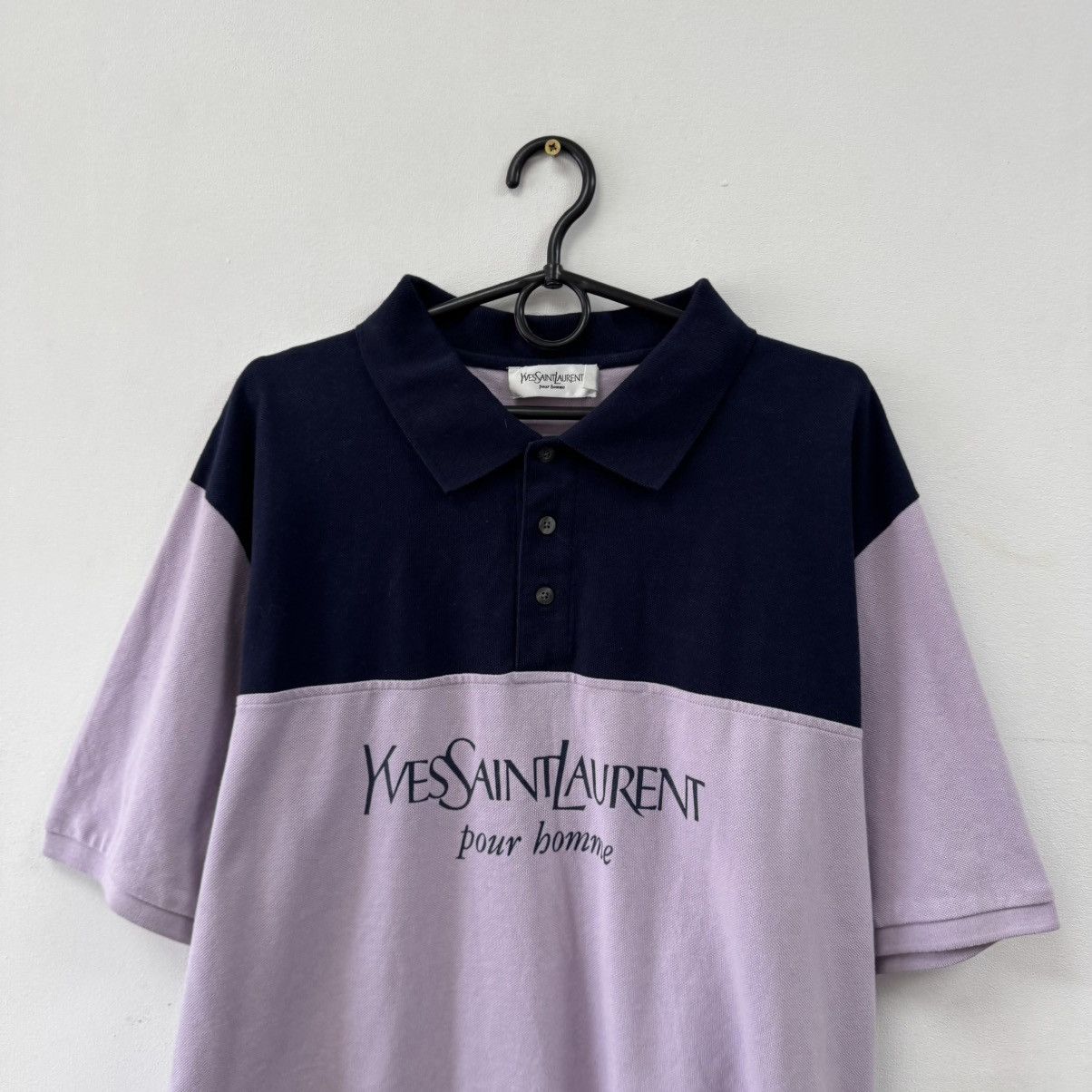 Vintage Vintage YSL Yves Saint Lauren Polo Shirt Big Logo Size US XXL / EU 58 / 5 - 2 Thumbnail