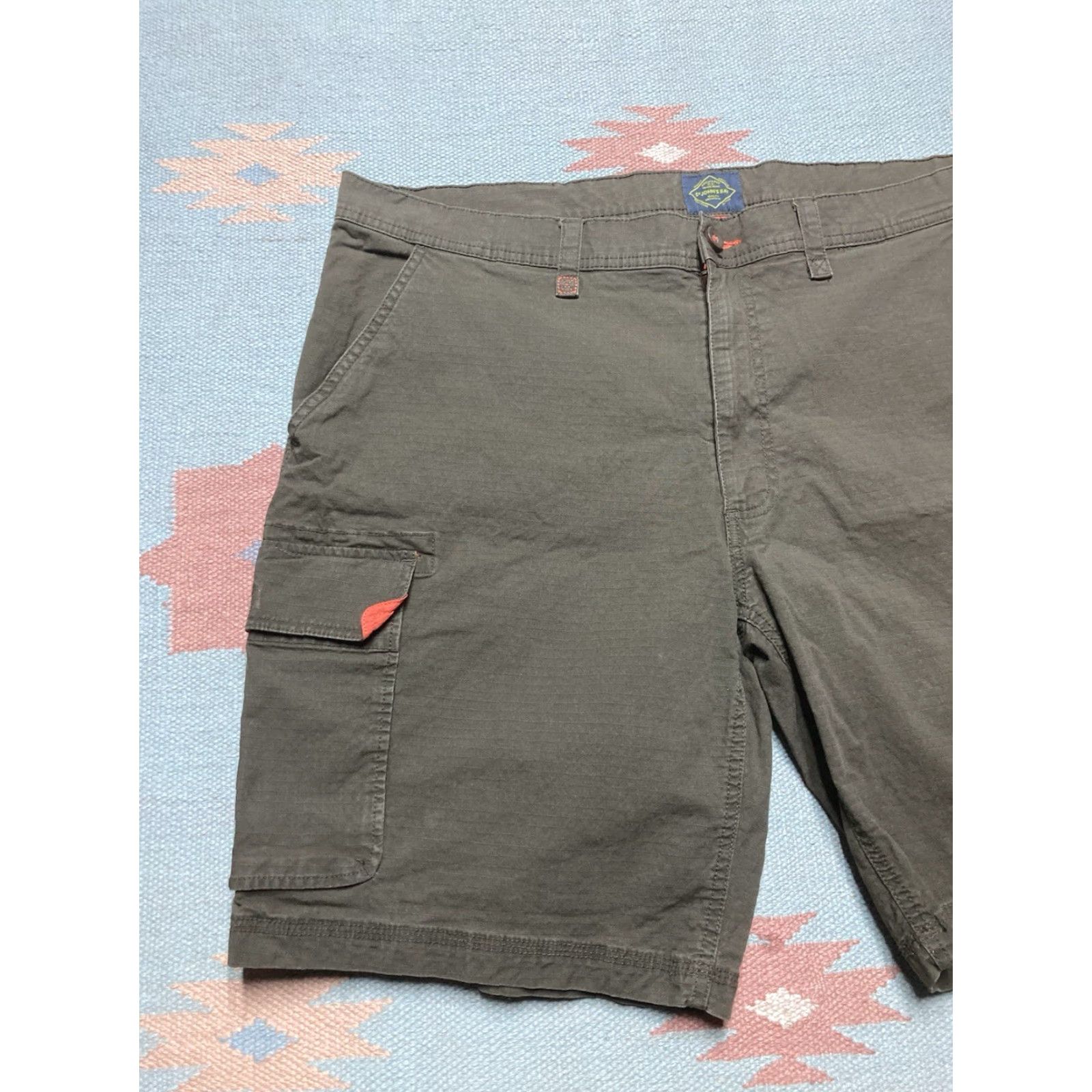 Vintage St. John’s Bay Cargo Shorts Ripstop Dark Green Hi Vis Orange Utility Men’s 42 Size US 42 / EU 58 - 2 Thumbnail