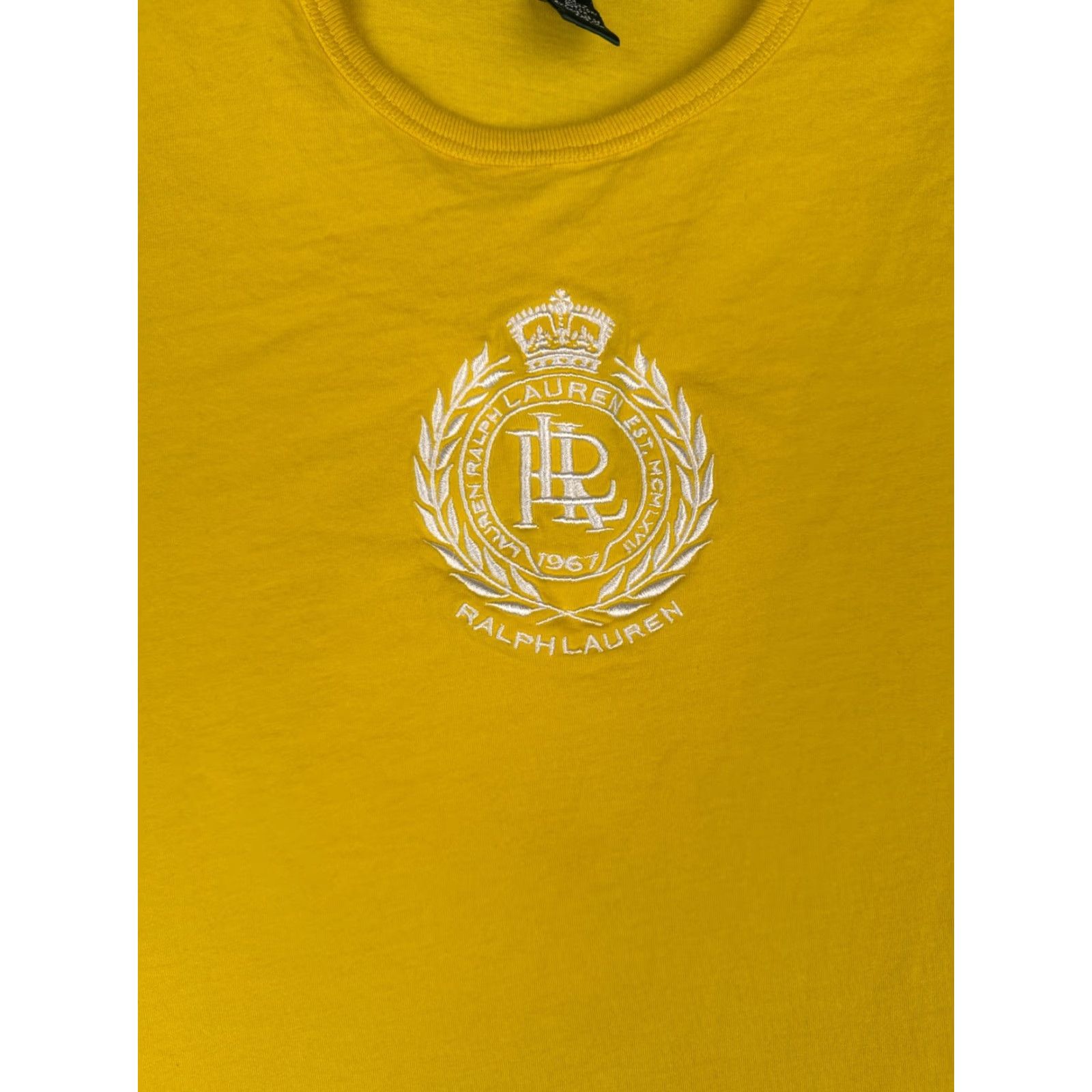 Ralph Lauren Lauren Ralph Lauren Shirt Women Medium Yellow Crew Neck Cotton Crest Logo City Short Sleeve Regular Knit Cotton Shirt Size M / US 6-8 / IT 42-44 - 6 Thumbnail