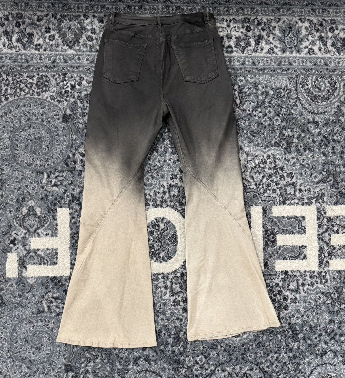 Rick Owens Rick Owens Bias Bootcut Gradient Denim Jeans Black/Pearl Size US 38 / EU 54 - 2 Thumbnail