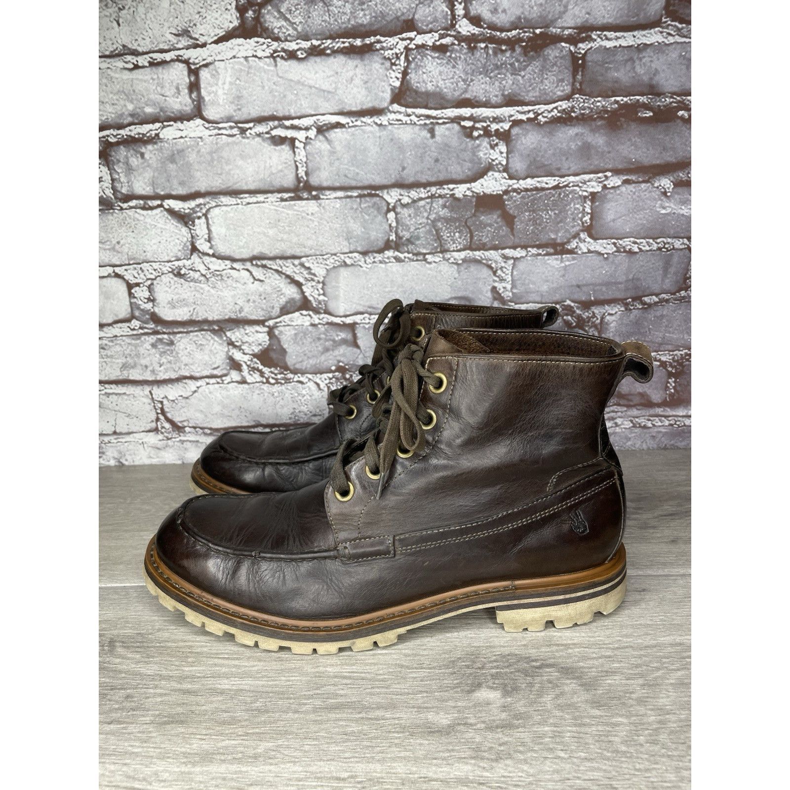 John Varvatos John Varvatos Eric Brown Leather Lace Moc Toe Work Chukka Bo Size US 9 / EU 42 - 1 Thumbnail