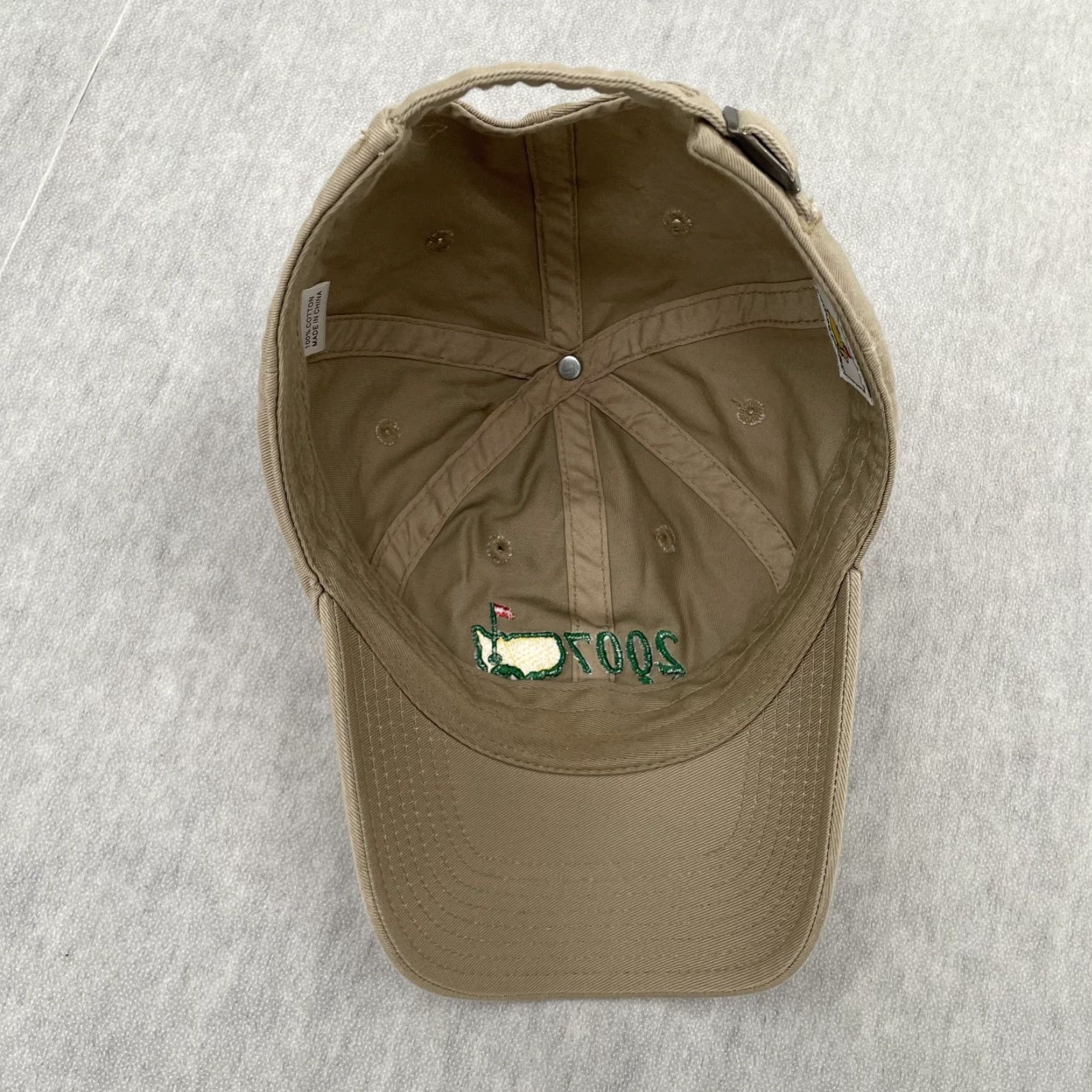 American Needle VINTAGE Masters Hat Cap Golf 2007 Augusta National Adjustable American Needle Mens Khaki Sports Baseball Cap Size ONE SIZE - 7 Thumbnail