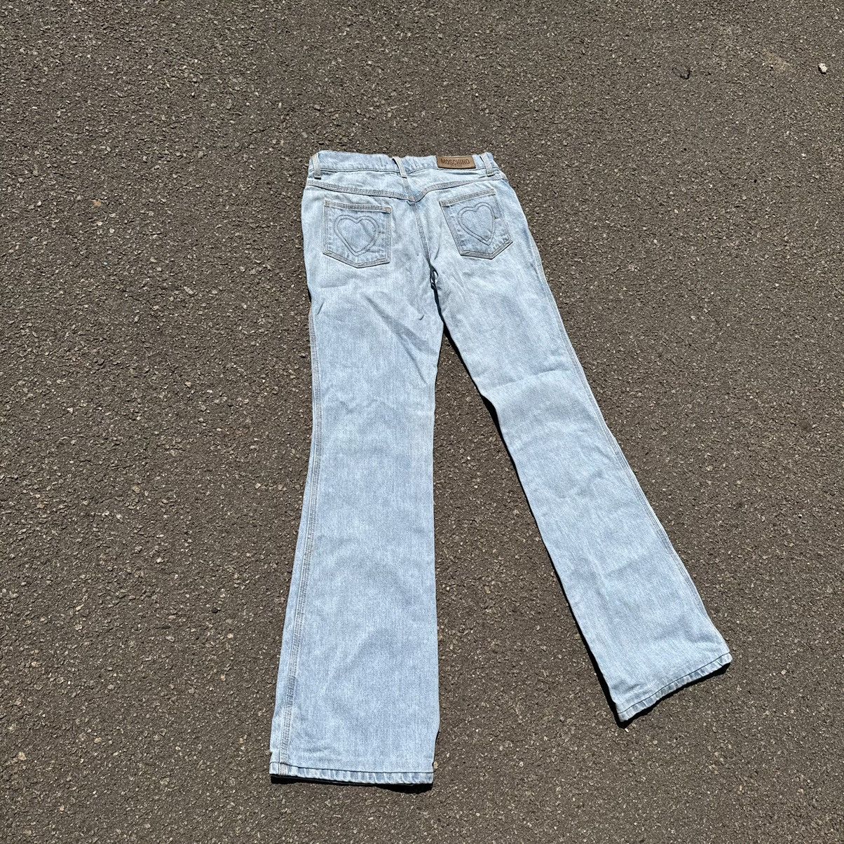 Moschino vintage moschino heart jeans rap luxury streetwear flared Size 28" / US 6 / IT 42 - 2 Thumbnail