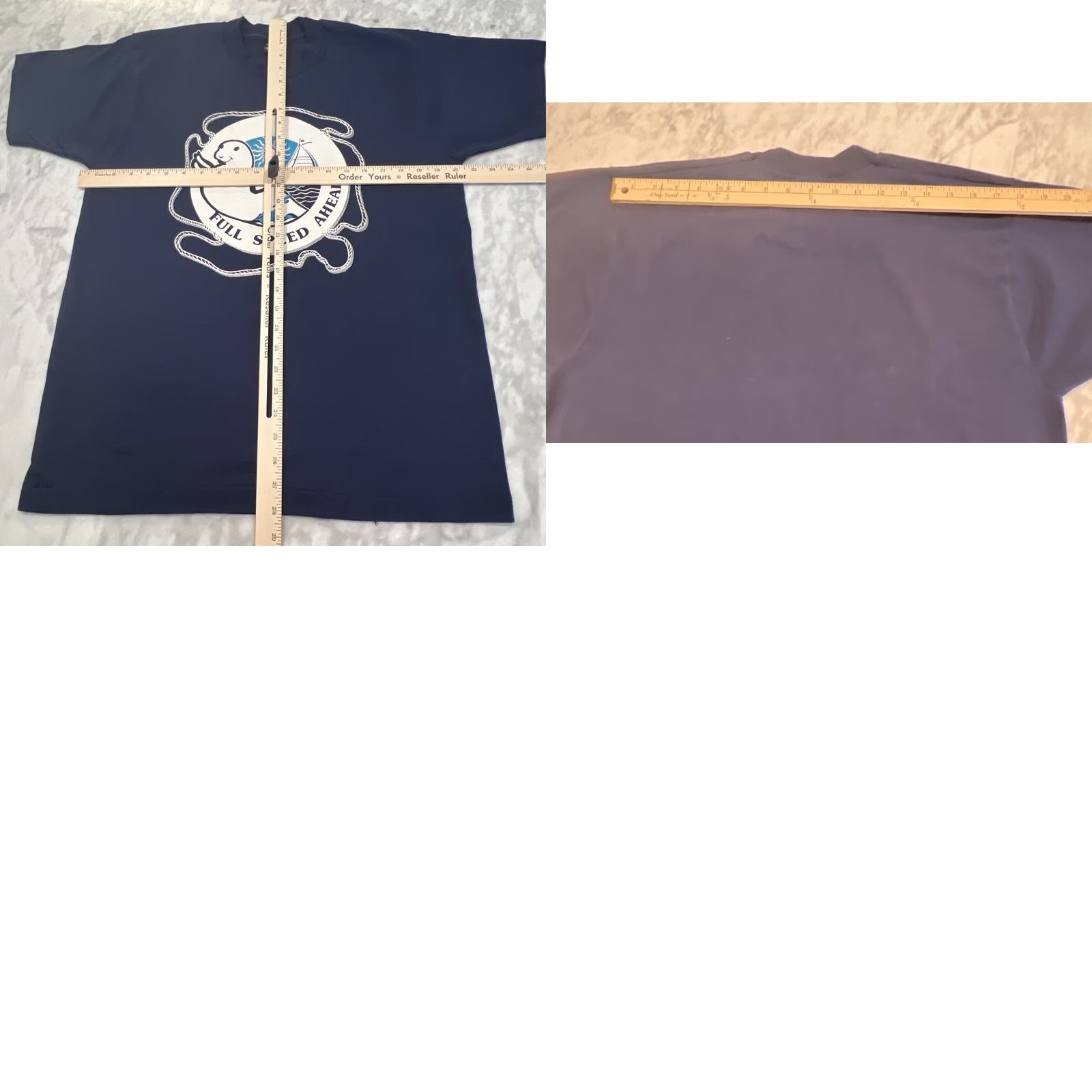 Fruit Of The Loom VINTAGE Navy Seal Full Speed Ahead T Shirt Men Large Sailboat Single Stitch Size US L / EU 52-54 / 3 - 8 Thumbnail