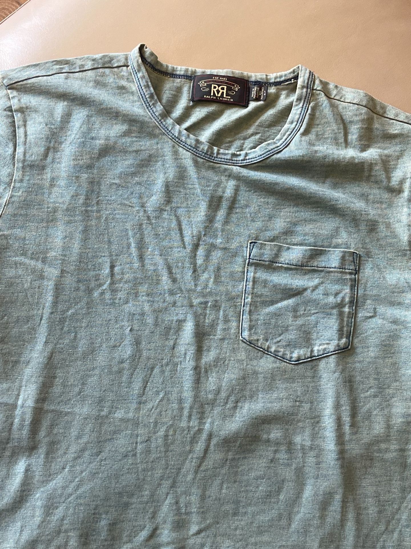 RRL Ralph Lauren RRL Indigo Heavy Washed Tee Size US L / EU 52-54 / 3 - 1 Thumbnail