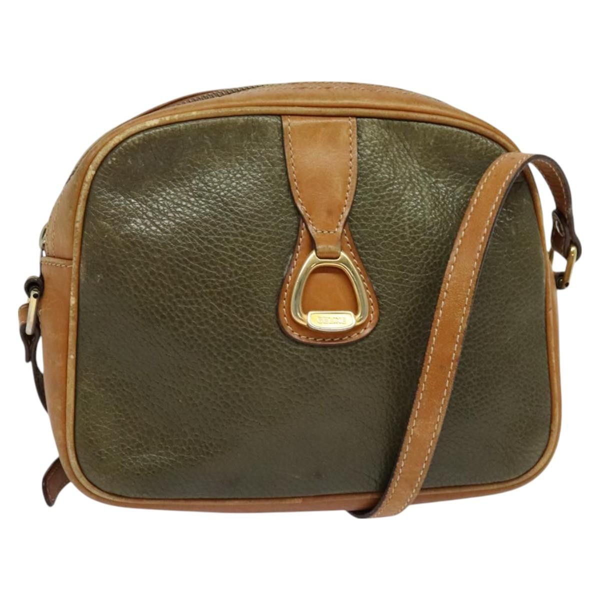 Celine CELINE Shoulder Bag Leather Khaki Gold Size ONE SIZE - 1 Thumbnail