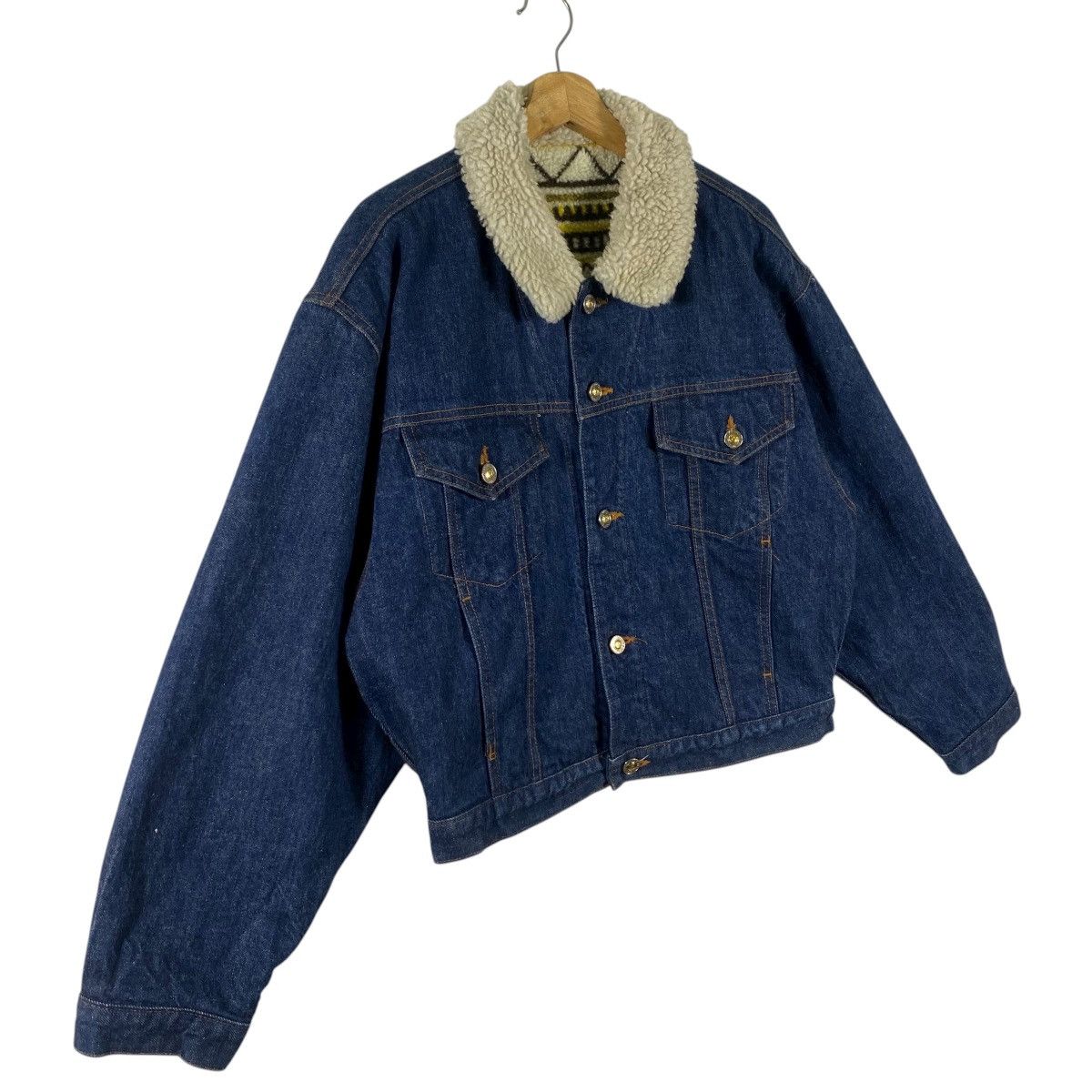 Big John Vintage Big John Aztec Sherpa Lined Denim Jean Jacket Size L Size US L / EU 52-54 / 3 - 3 Thumbnail