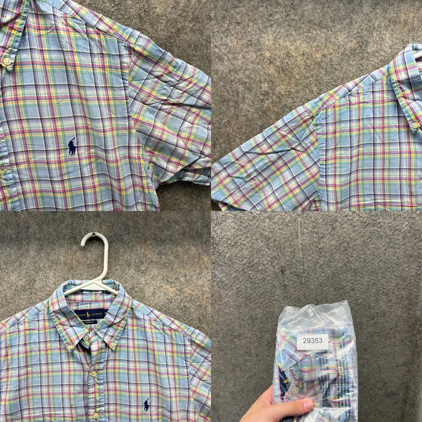 Polo Ralph Lauren VINTAGE Polo Ralph Lauren Shirt Men M Blue Plaid Button-Down Short Sleeve Regular Size US M / EU 48-50 / 2 - 8 Thumbnail