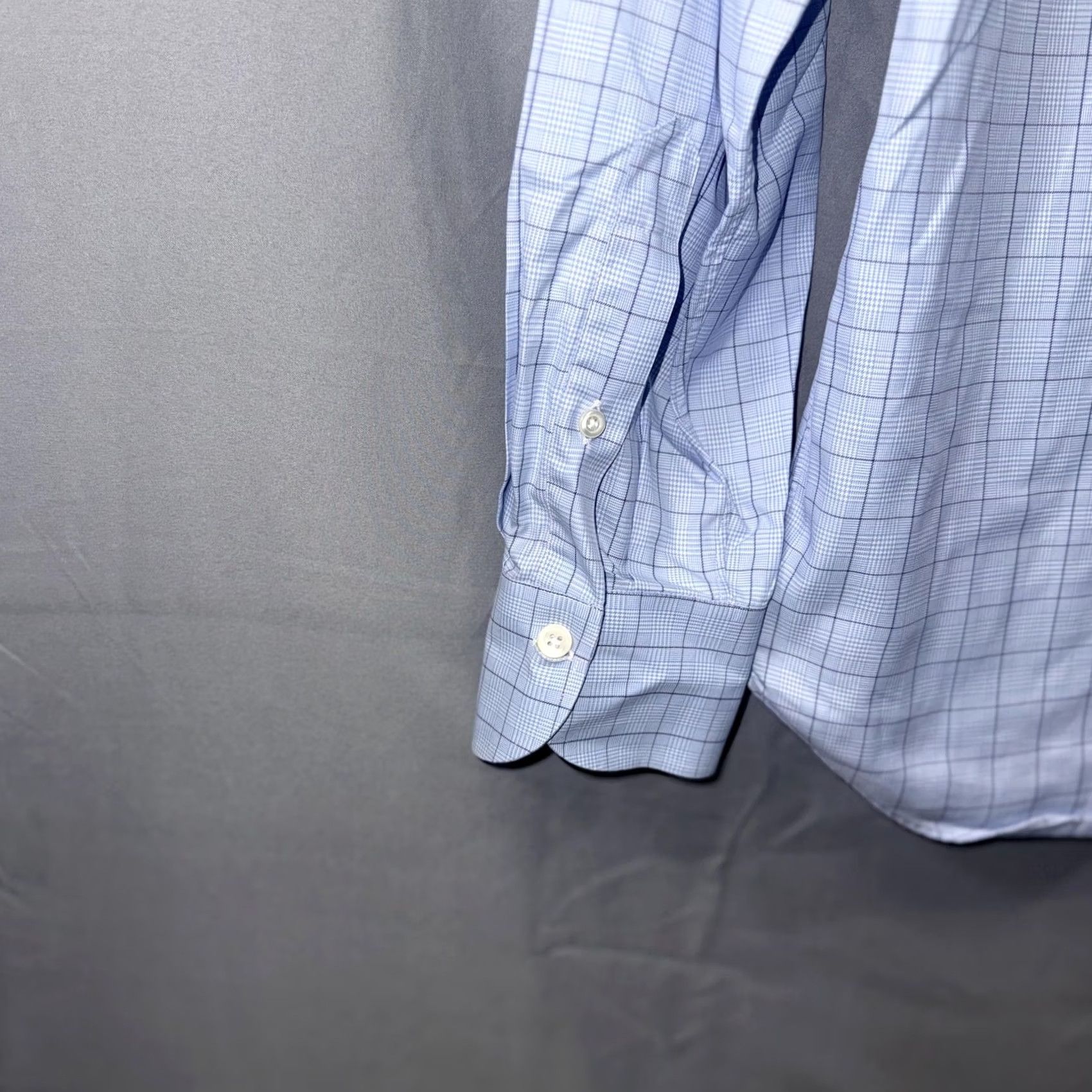 Vintage Rue de Jardin St. Martin Shirt Mens Large Blue Plaid Check Dress Long Sleeve Size 42R - 4 Thumbnail