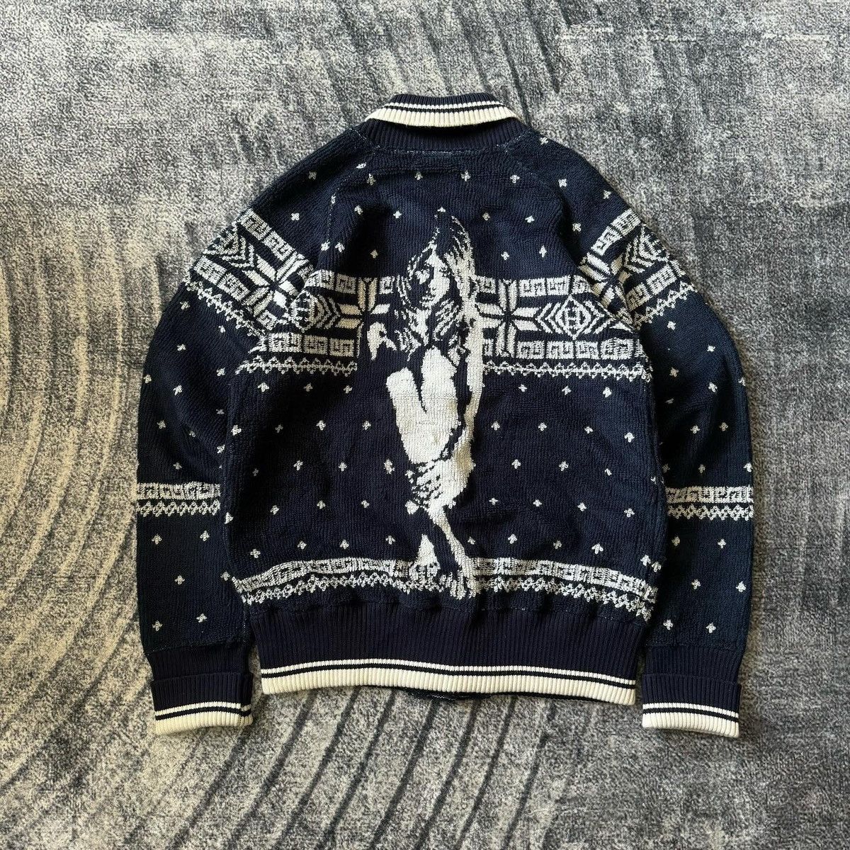 image of Knit Wool Hysteric Glamour Sweater in Navy, Men's (Size Medium)
