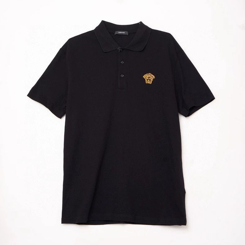Versace Main line men's black polo shirt