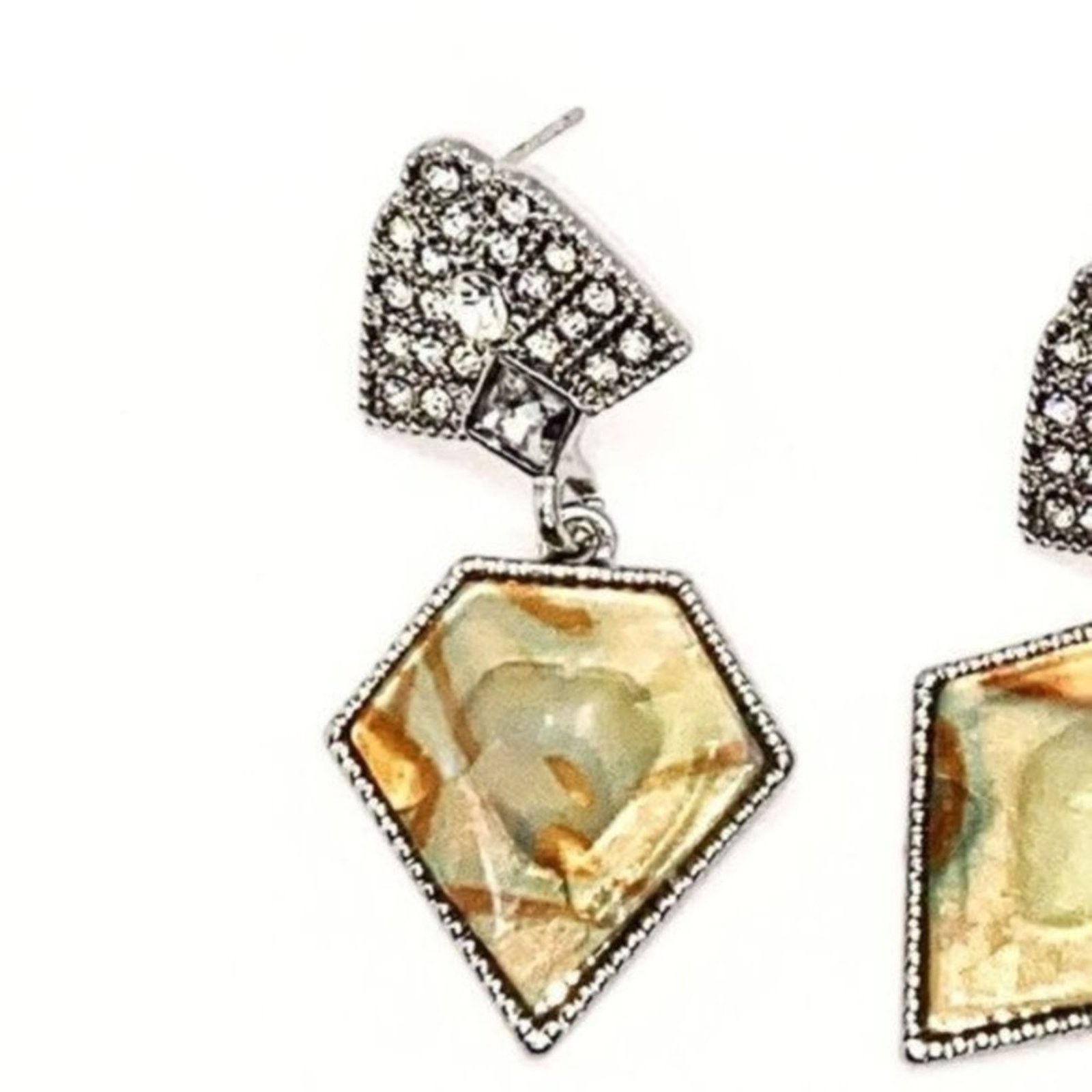 Other NWT Silver Crystal Abalone Colored Dangle Earrings Size ONE SIZE - 5 Thumbnail