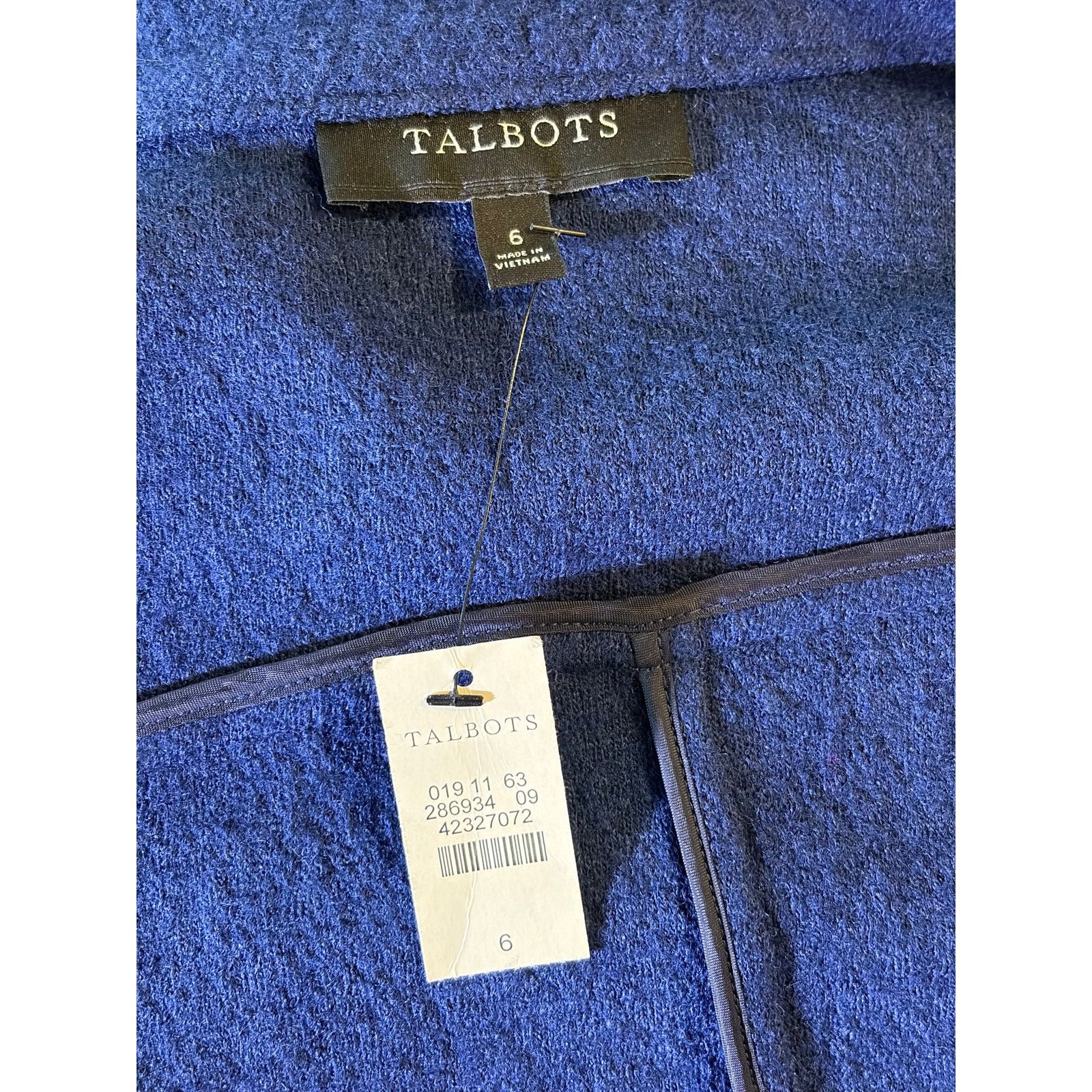 Talbots Talbots Coat Jacket Navy Blue Wool Blend Full Zip Pockets Size M / US 6-8 / IT 42-44 - 5 Thumbnail