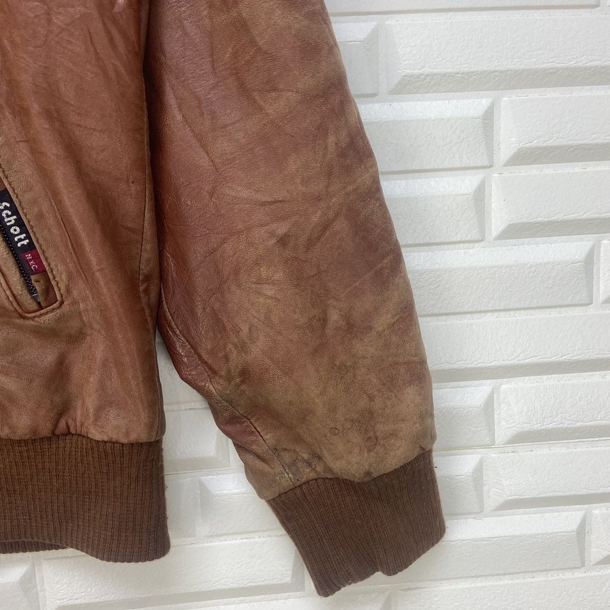 Schott Schott N.Y.C Sportswear Sheep Skin Genuine Leather Jacket Size US S / EU 44-46 / 1 - 7 Thumbnail