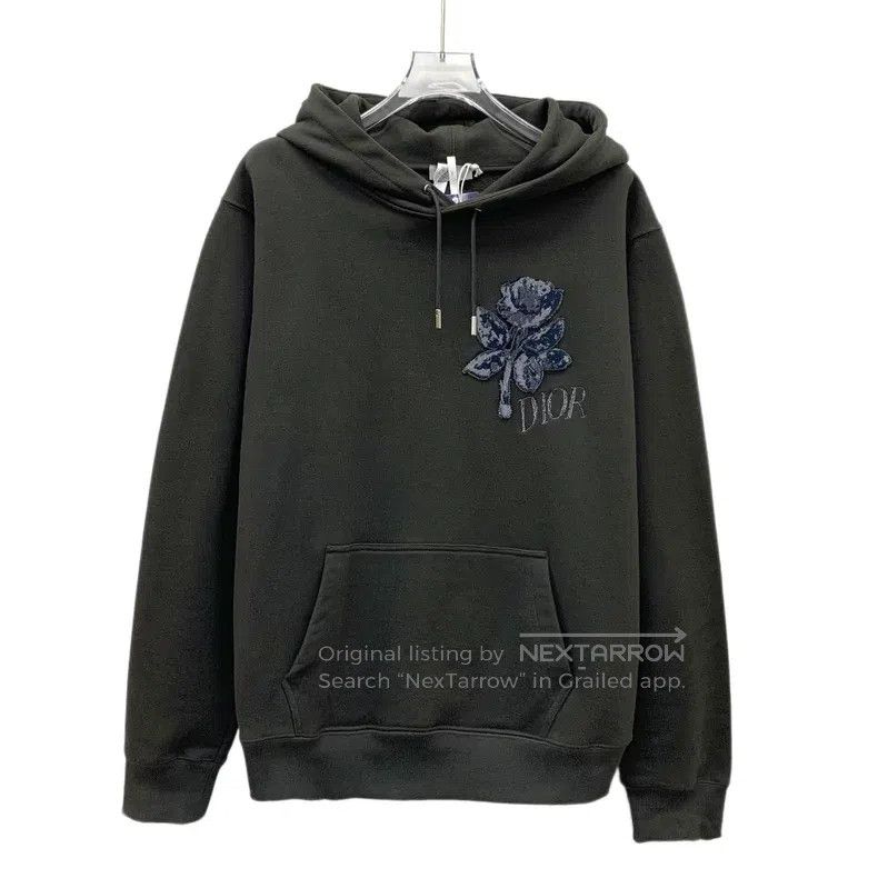 Dior Dior Dark green floral letter embroidery cotton hooded dra Size US M / EU 48-50 / 2 - 1 Thumbnail