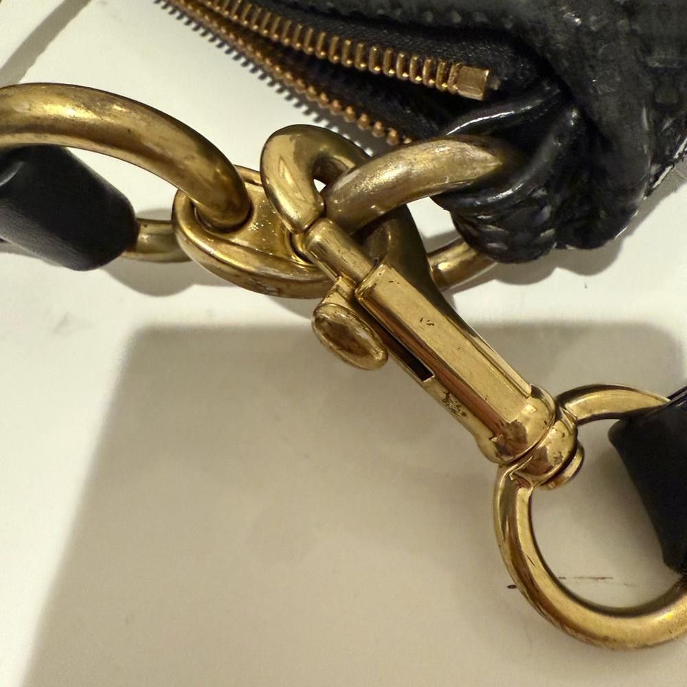 Coach COACH Ashley Hippie Crossbody Black Leather Snake Print Trim Size ONE SIZE - 9 Thumbnail