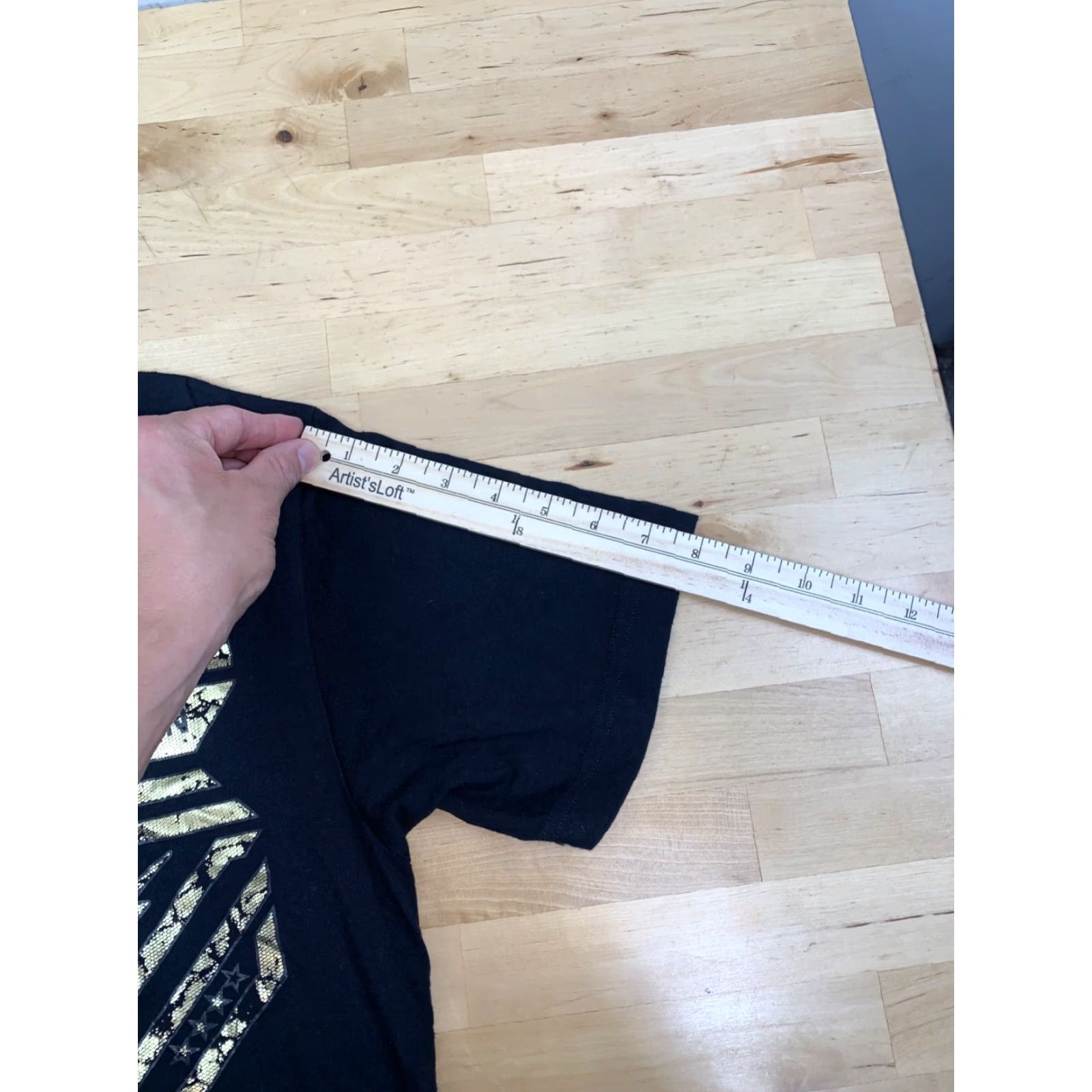 Vintage VINTAGE American Fighter Shirt Mens L Black Gold Crew Neck Short Sleeve 11179 Size US L / EU 52-54 / 3 - 7 Thumbnail