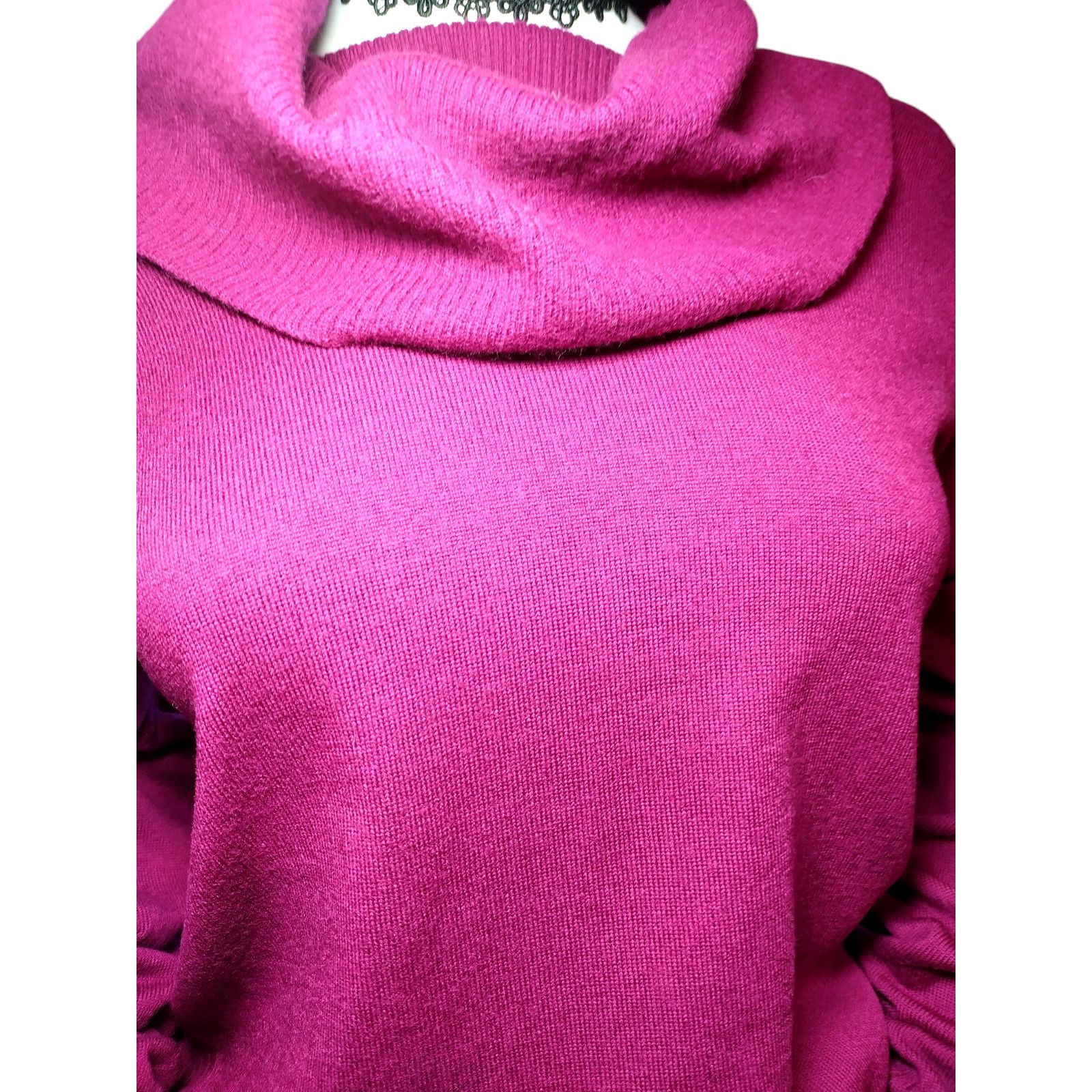 Cynthia Rowley Cynthia Rowley Extra Fine Merino Wool Sweater Magenta Sz XL Size XL / US 12-14 / IT 48-50 - 3 Thumbnail
