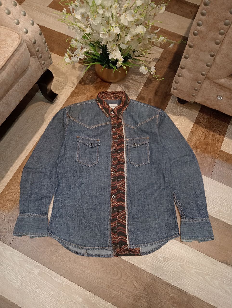 Japanese Brand ACOUSTIC JAPAN BLUE DENIM SHIRT Size US S / EU 44-46 / 1 - 2 Thumbnail