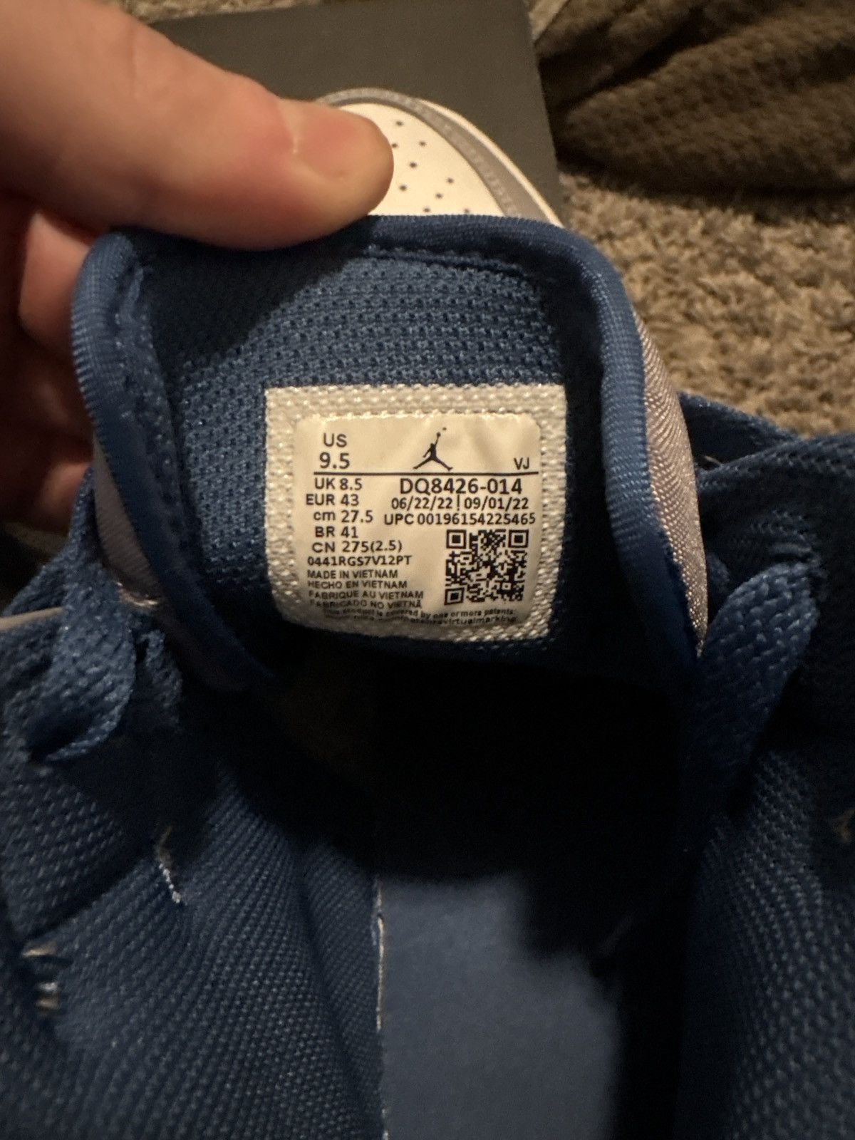 Nike Air Jordan 1 Mid ‘Cement True Blue’ Size US 9.5 / EU 42-43 - 6 Thumbnail