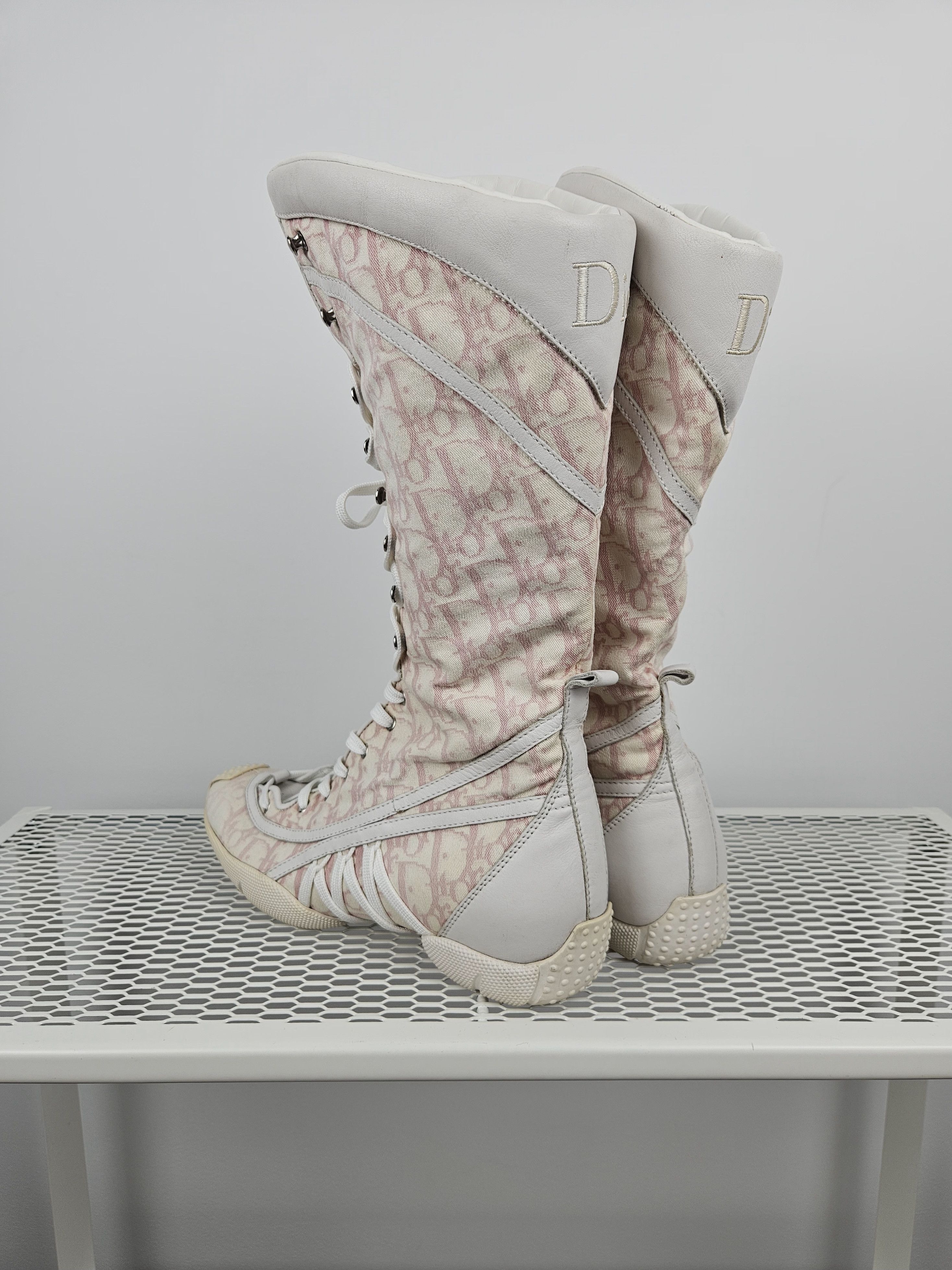 Dior Vintage y2k dior monogram knee height lace up boots Size US 7 / IT 37 - 7 Thumbnail