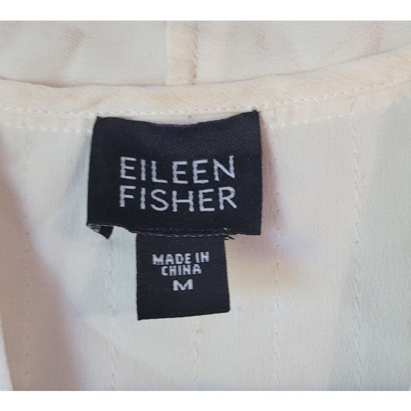 Eileen Fisher Eileen Fisher Silk Quilted Open Front Jacket – Ivory – M Size M / US 6-8 / IT 42-44 - 6 Thumbnail