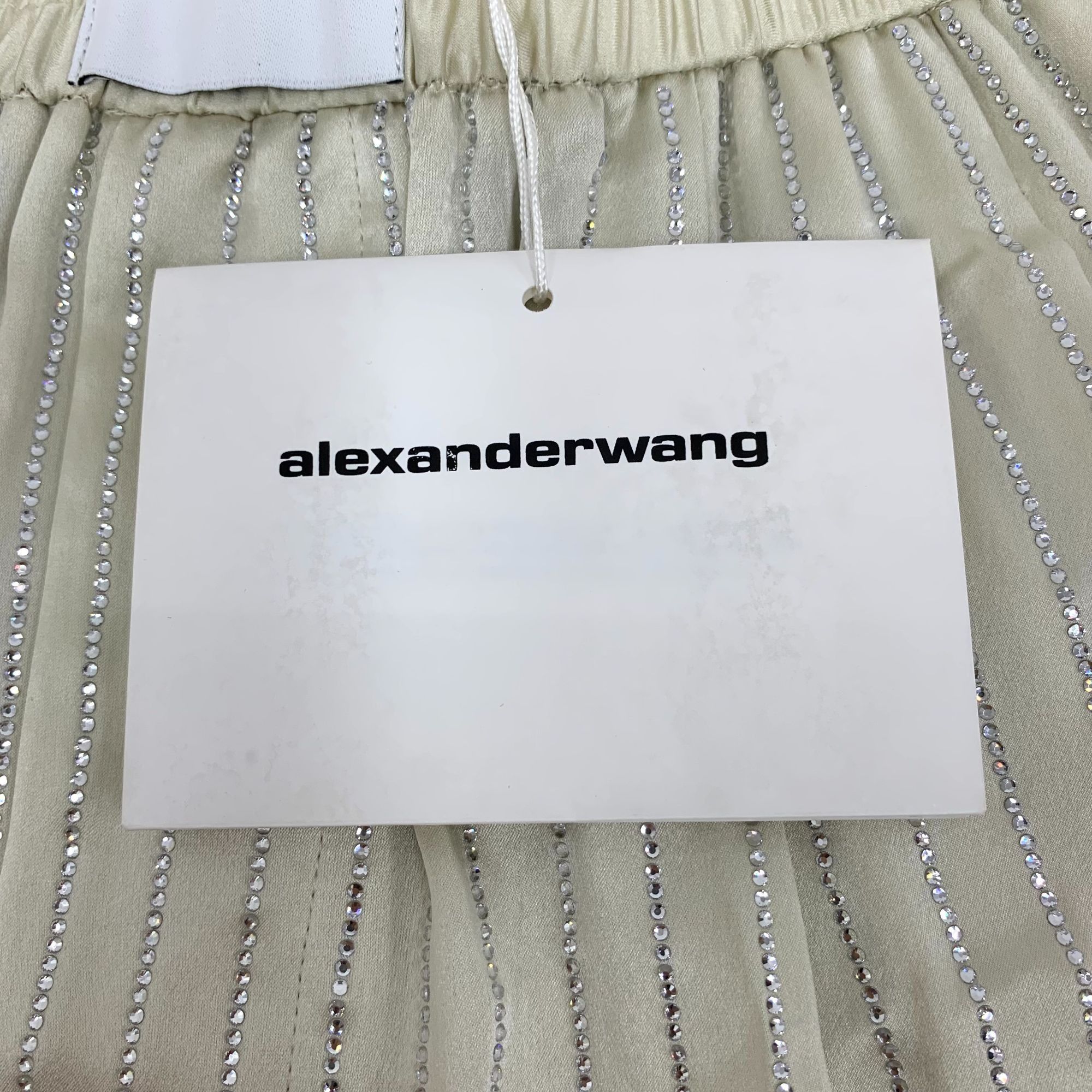 Alexander Wang Alexander Wang Beige Striped Crystal Diamond-Encrusted 100% Size 34" / US 12 / IT 48 - 5 Thumbnail