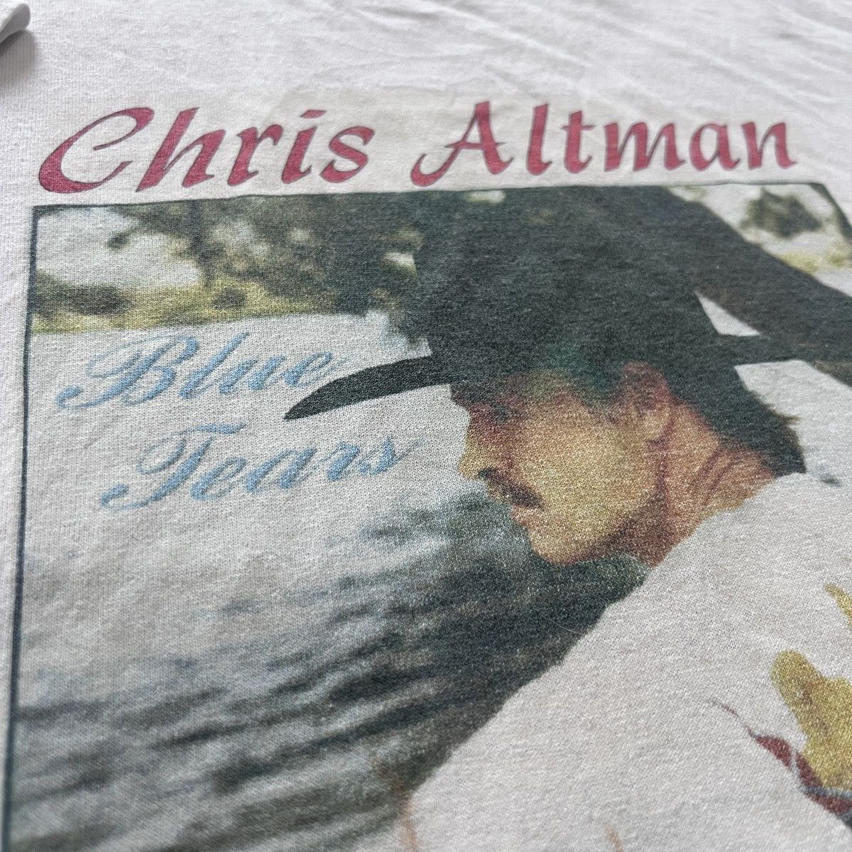 Band Tees Vintage 90s Chris Altman Blue Tears Promo Tee Country music Size US L / EU 52-54 / 3 - 3 Thumbnail