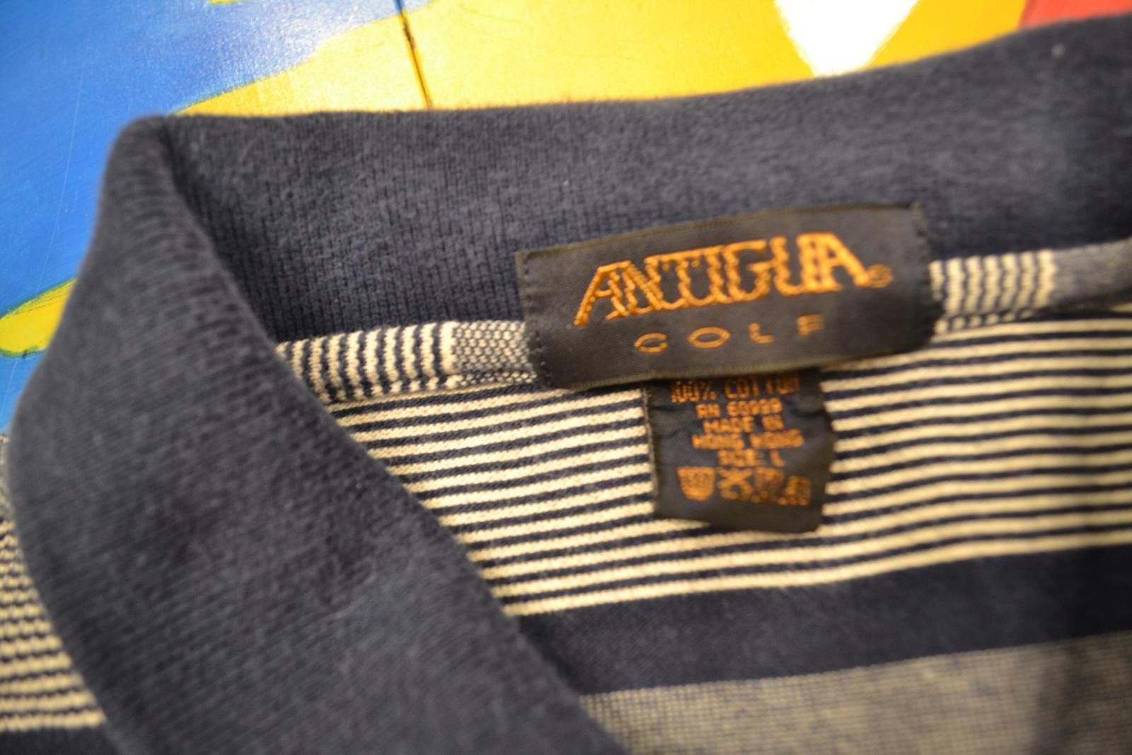 Antigua Vintage Antigua Houston Rockets Striped Polo Shirt Size 44R - 4 Thumbnail