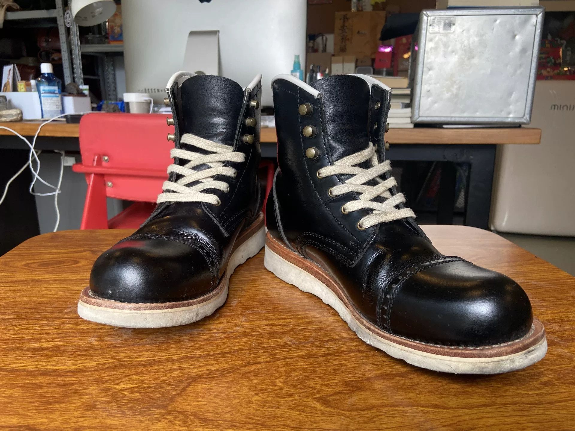 Greats Handcrafted Black Combat Boots