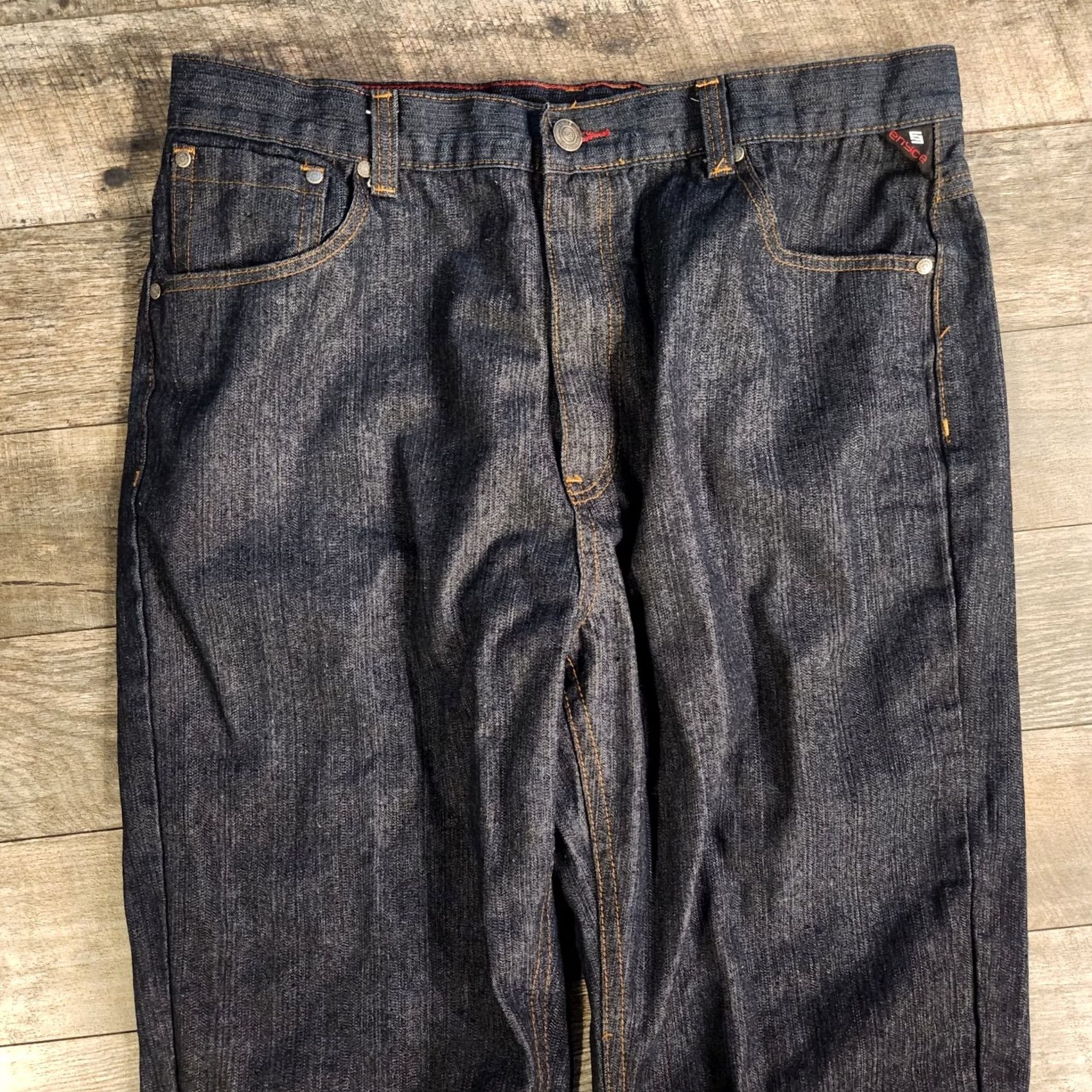 Enyce Enyce Jeans Men's 40X32 Dark Blue Denim Straight Leg Baggy Hip Hop Streetwear Jeans 40 Regular Blue Mens Size US 40 / EU 56 - 3 Thumbnail